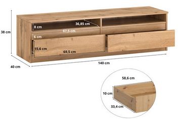 Feldmann-Wohnen Lowboard Lala (Lala, 1 St., Lowboard), 140x40x38cm Wotan Eiche