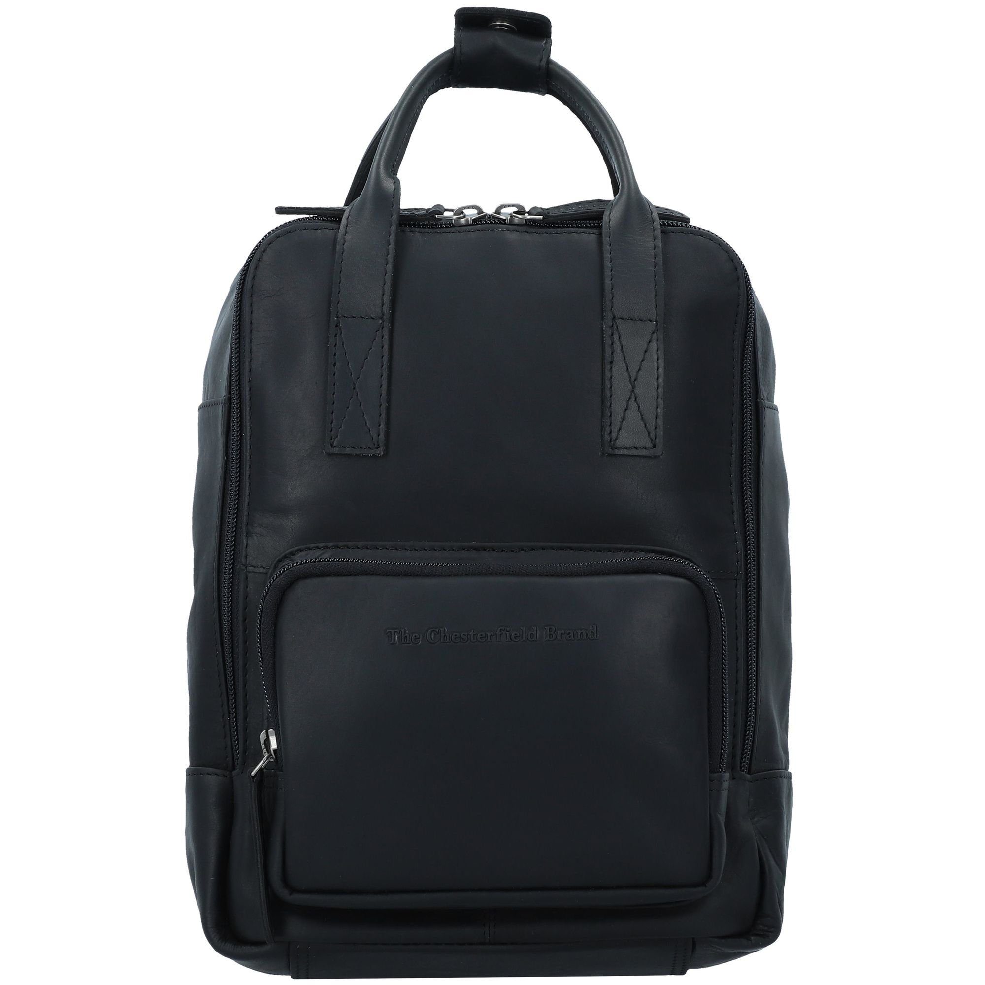 The Pull Chesterfield schwarz Up, Brand Leder Wax Cityrucksack