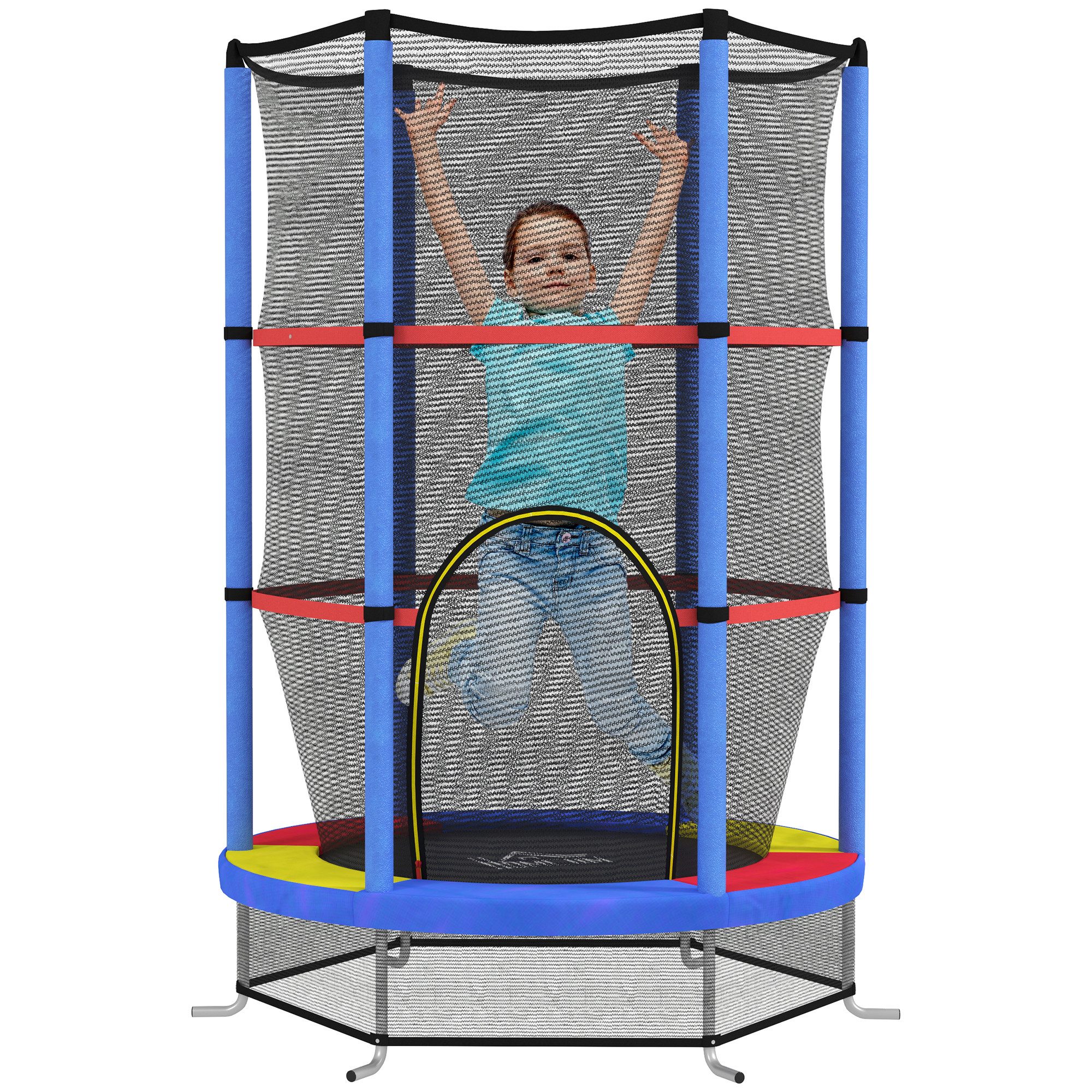 HOMCOM Kindertrampolin Trampolin für Kinder, Ø 140 cm, (mit Sicherheitsnetz günstig online kaufen