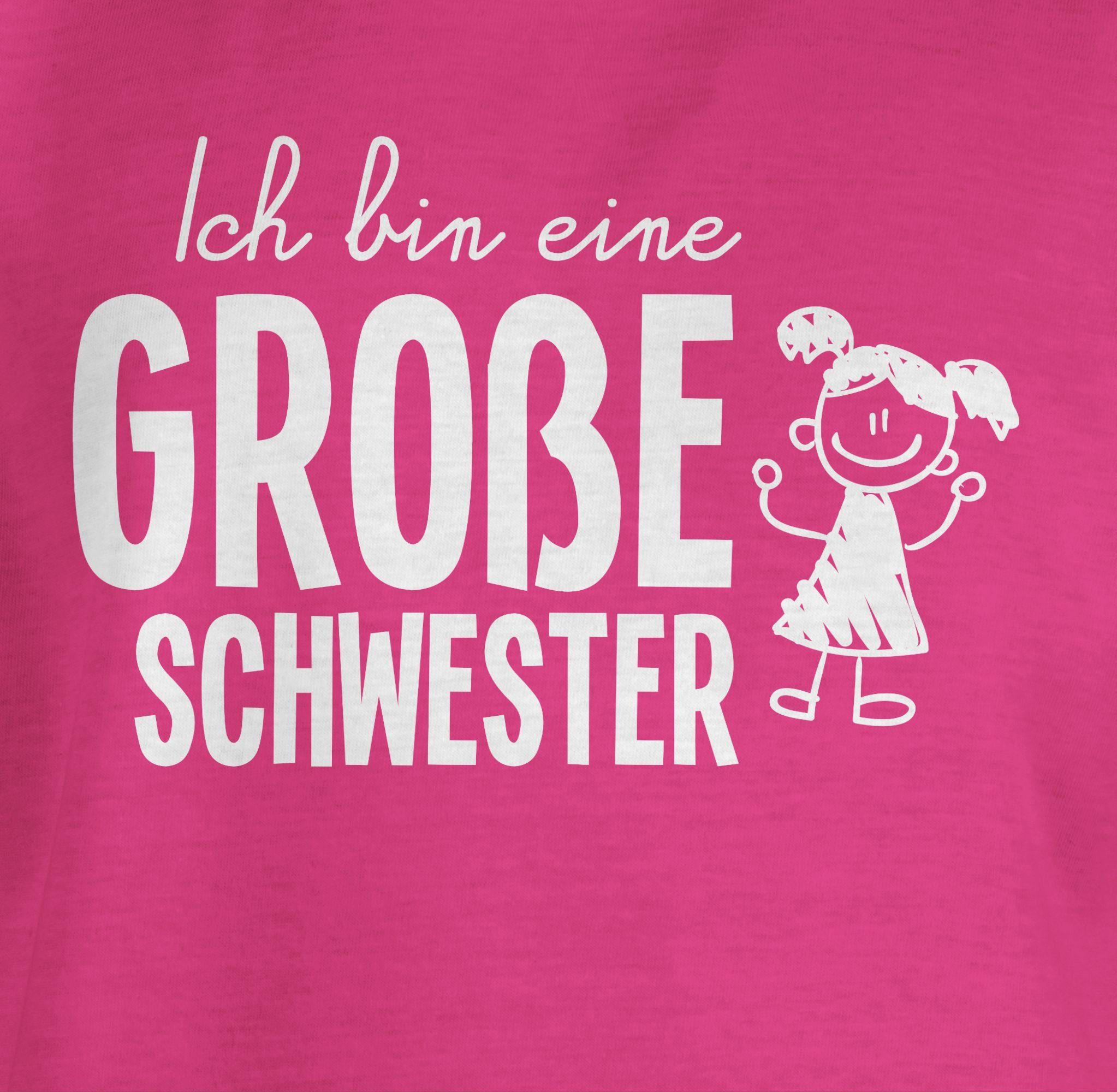 Strichmännchen Bruder und Ich T-Shirt Schwester Geschwister eine Fuchsia bin Schwester Shirtracer große 1