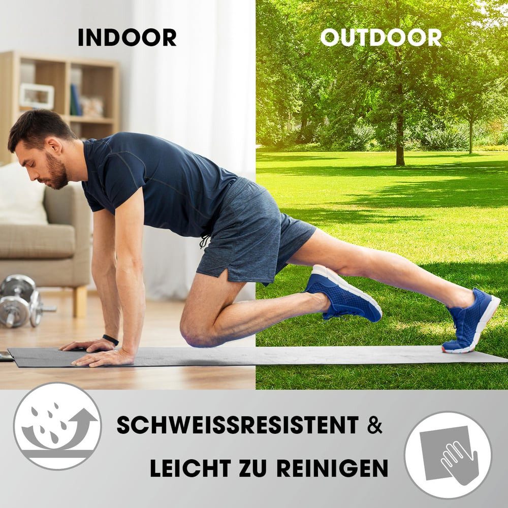 World Fitness Fitnessmatte Ashanti rutschfest für Einsteiger & Fortgeschrittene, Stärke von 0,8cm bis 2cm Gelenkschonende Gymnastikmatte