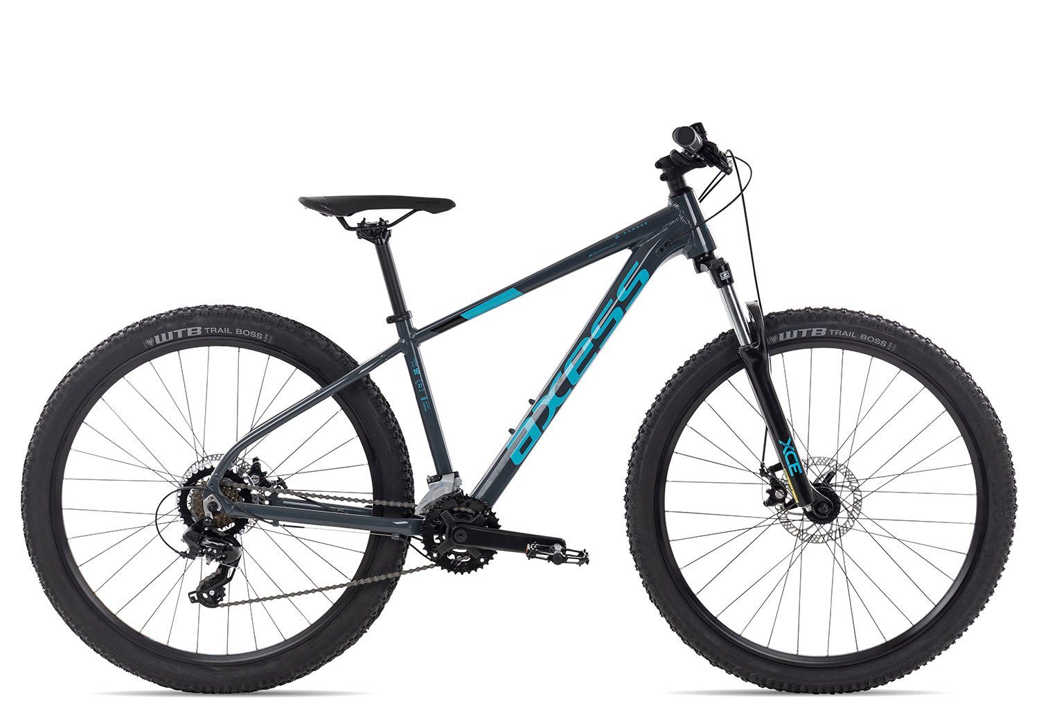 Axess Mountainbike Axess SANDEE 2023, 14 Gang Shimano RD-TX800-7 Schaltwerk, Kettenschaltung, MTB-Hardtail schwarz/grau grey