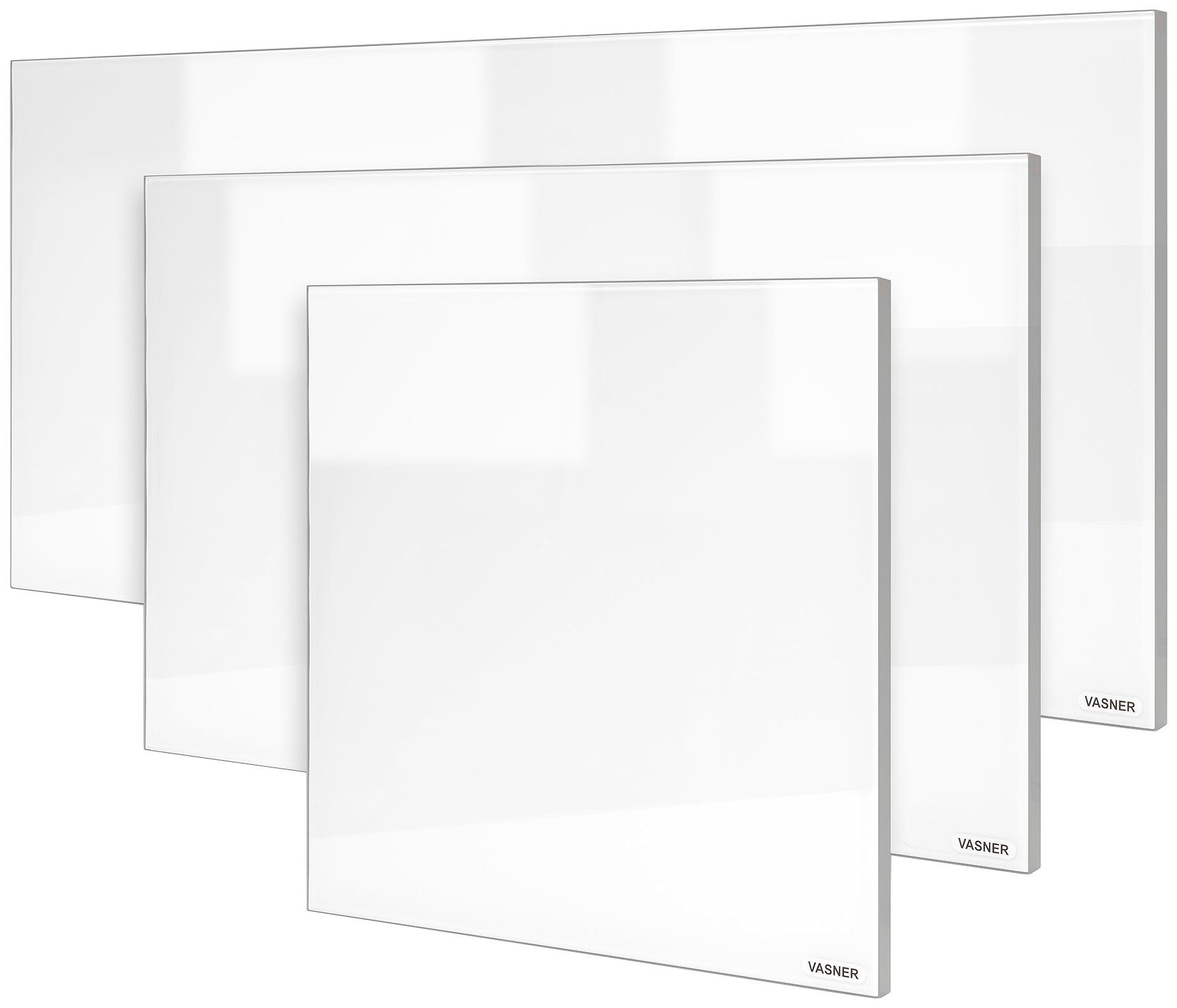 Vasner Infrarotheizung Glas mit Rahmen grau, 300 W, Citara G, Infrarot Glasheizung, IP44 Bad geeignet