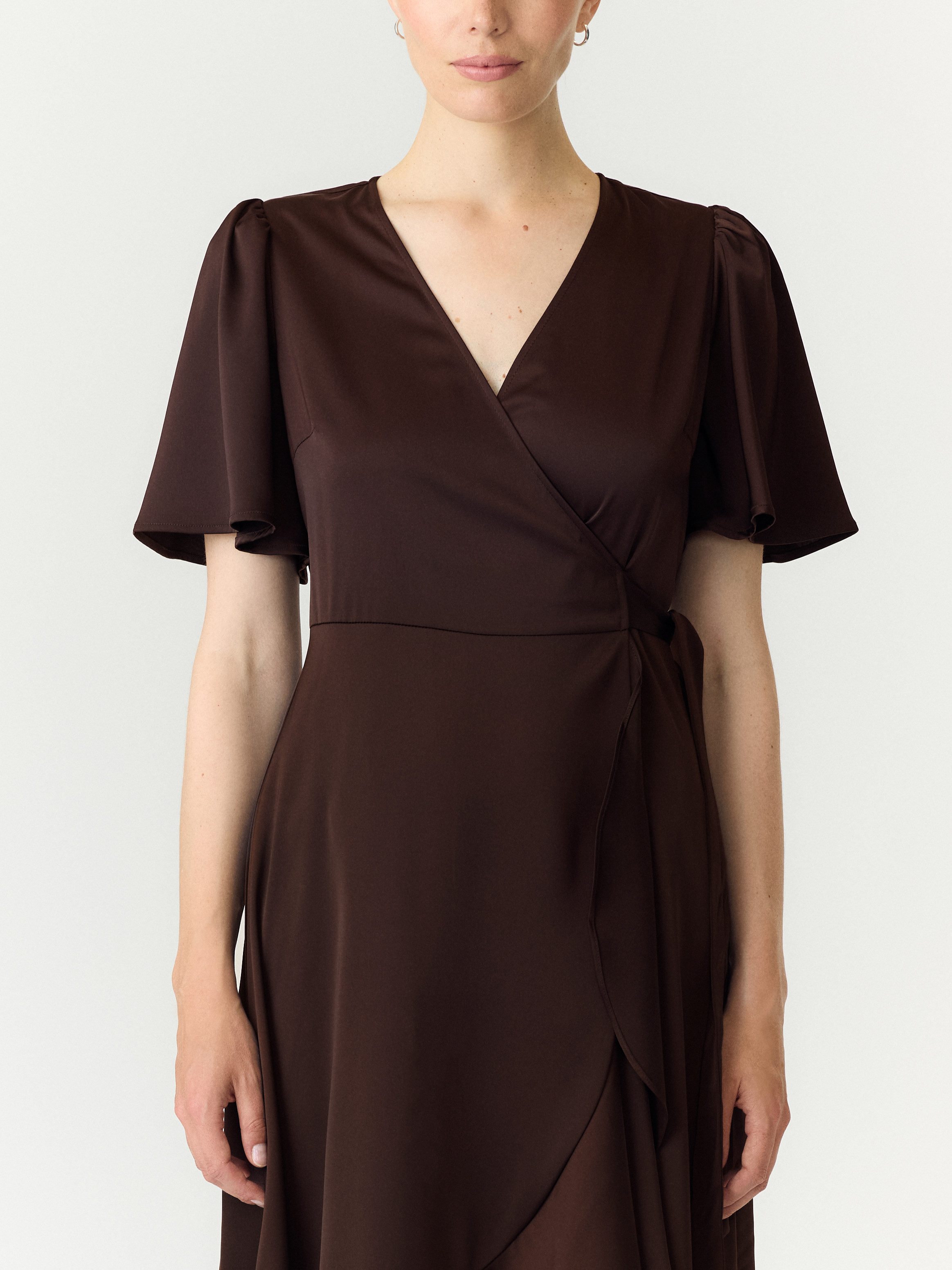 Y.A.S Wickelkleid YASTHEA 2/4 MIDI WRAP DRESS S. NOOS Materialmix, regular fit