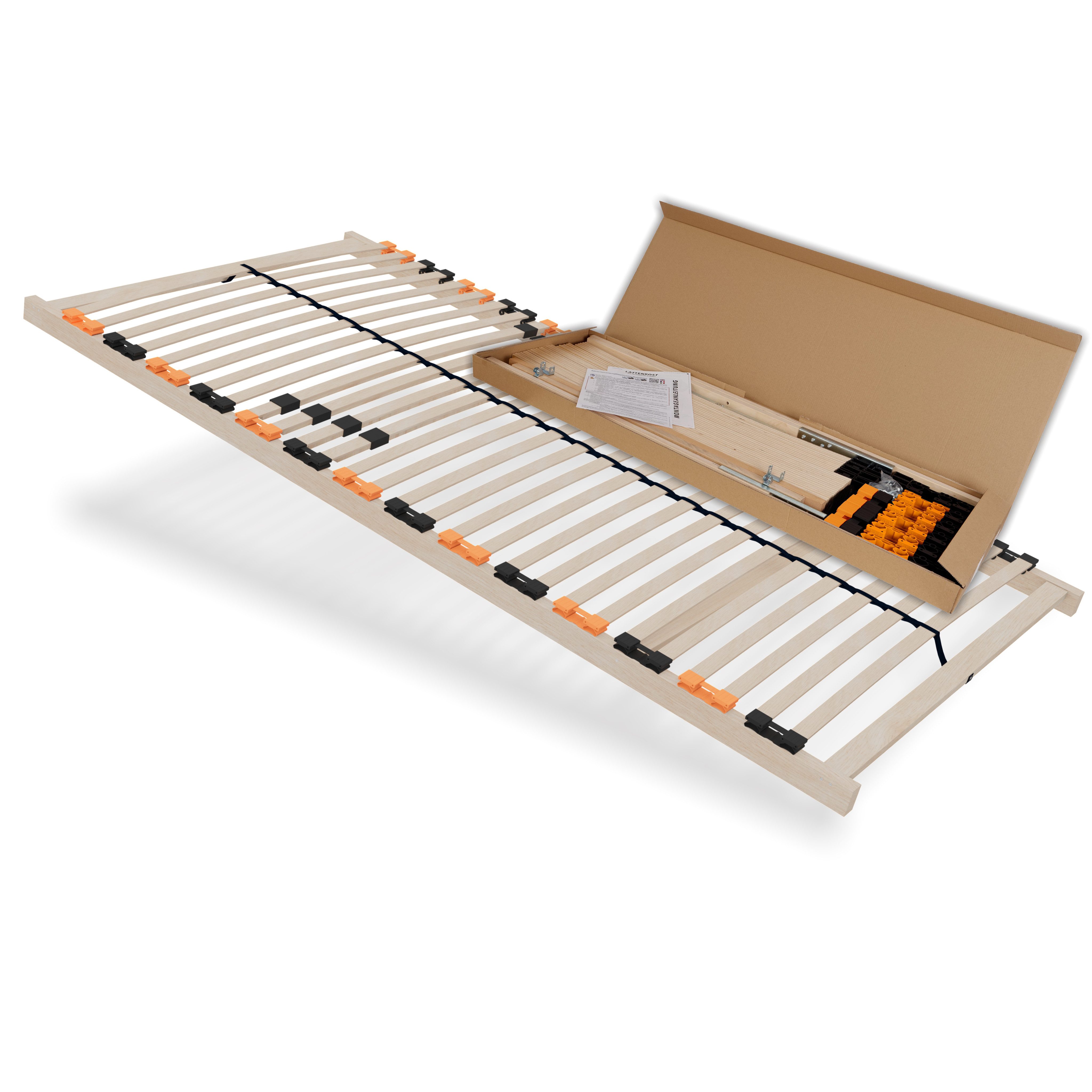 Lattenrost ErgoActive – 7-Zonen-Rahmen für ergonomischen Schlaf, Schlaftroll, Stabile Unterstützung & Belüftung – 80x200 cm