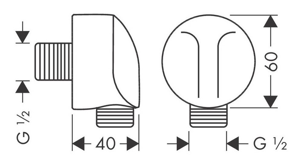 Thumbnail - hansgrohe Wandanschlussbogen FixFit E, Wandanschluss