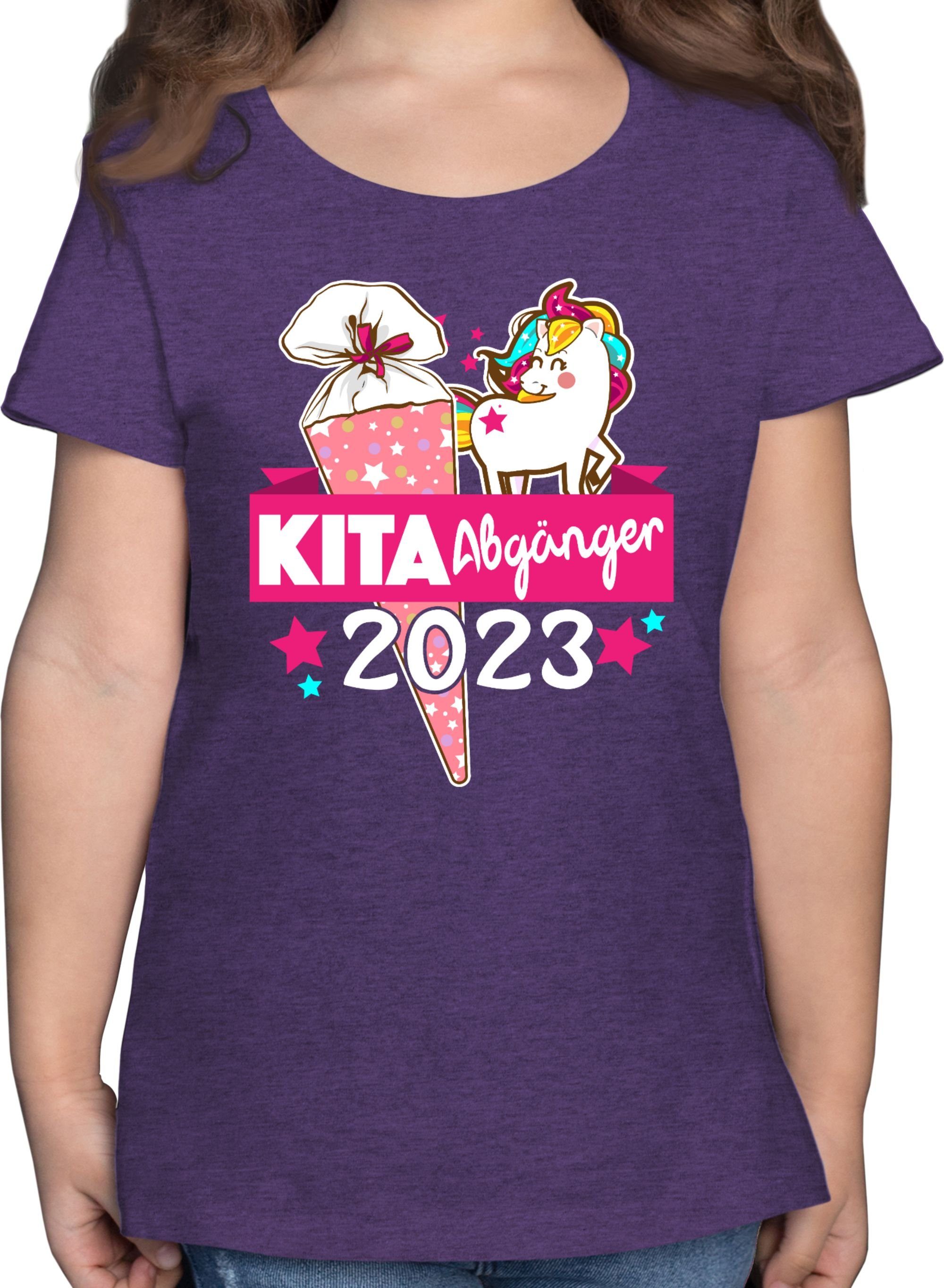 Shirtracer T-Shirt Kita Abgänger 2023 - Einschulung Mädchen 1 Lila Meliert