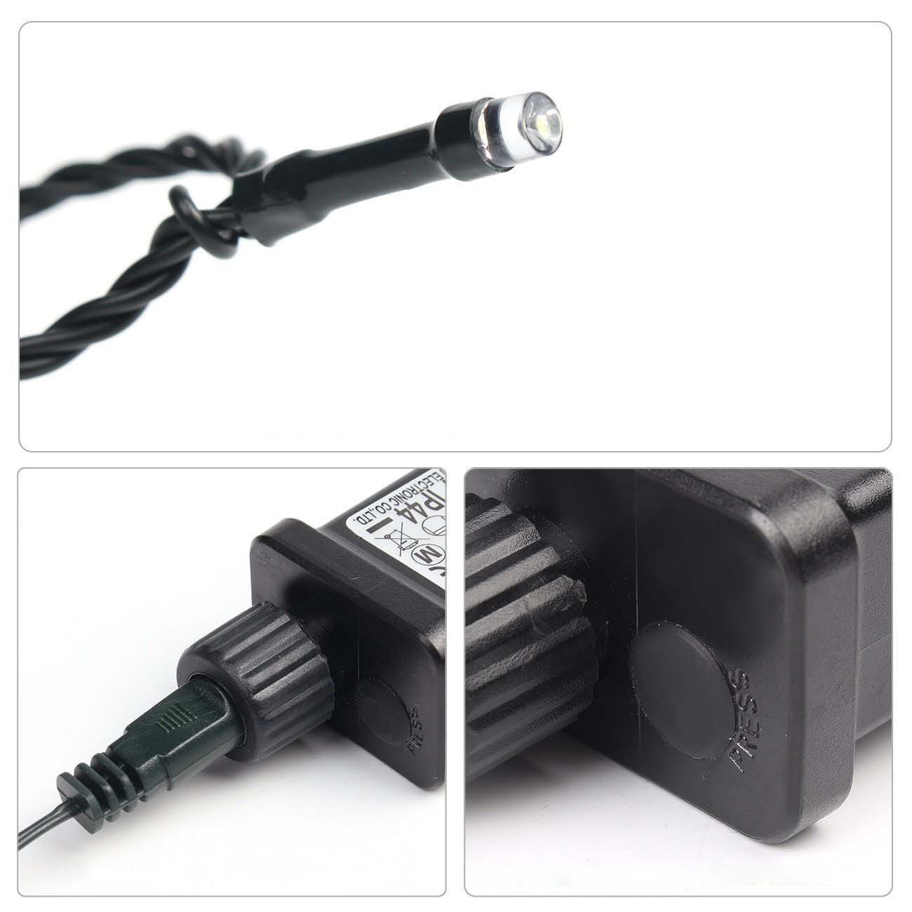 LED-Lichterkette 10m/15m/23m LED Lichterkette Außen Spritzwassergeschützt