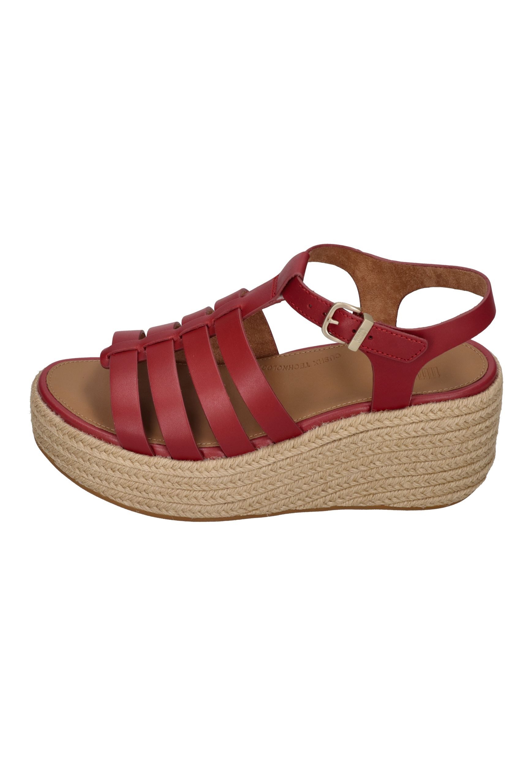 Fitflop PLATFFORMS ESPADR. LEATHER FISHERMAN WEDGE SANDALS Sandalette Burnt Berry