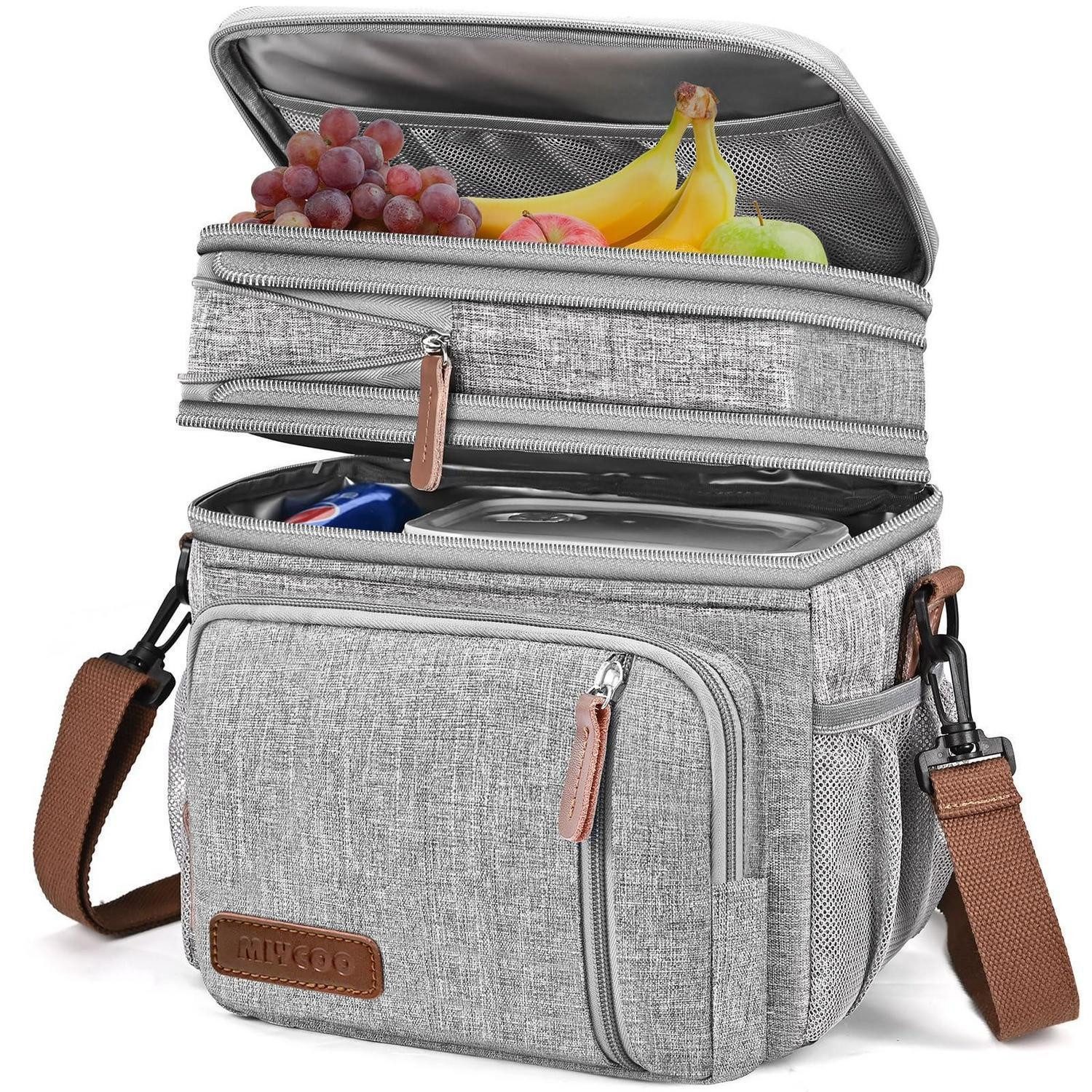 Kühltasche Kühltasche Lunchtasche Doppeldecker Picknicktasche Camping Grau 15L