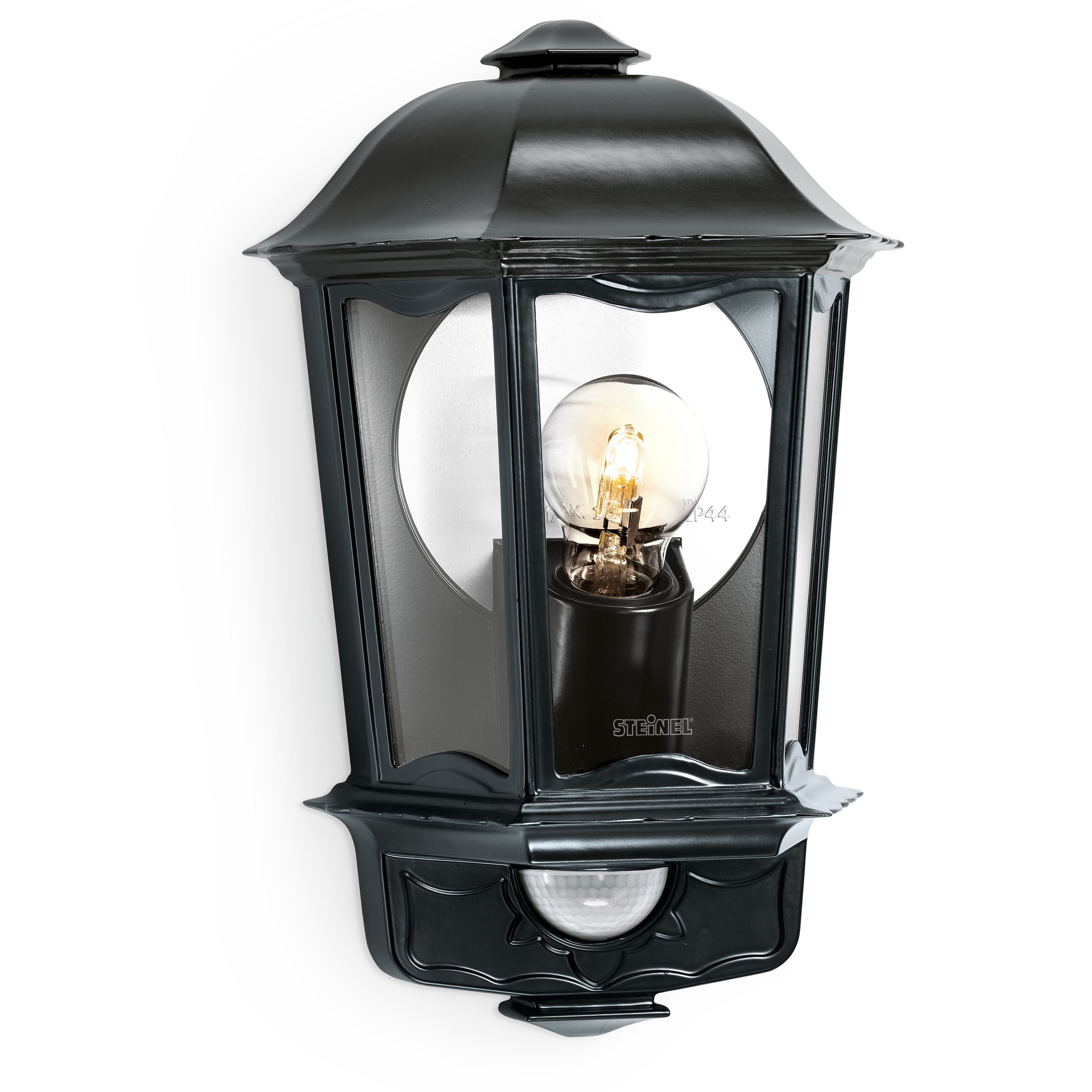 steinel Außen-Wandleuchte L 190 S, ohne Leuchtmittel, Bewegungsmelder, Laterne, Wandlampe außen