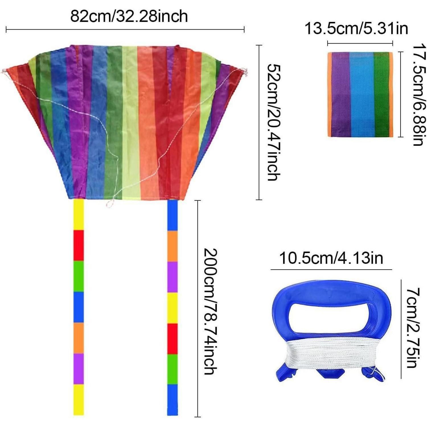 LuxusKollektion Flug-Drache Drachen Regenbogen Langschwanz Flugdrachen Geschenk 2 Stück