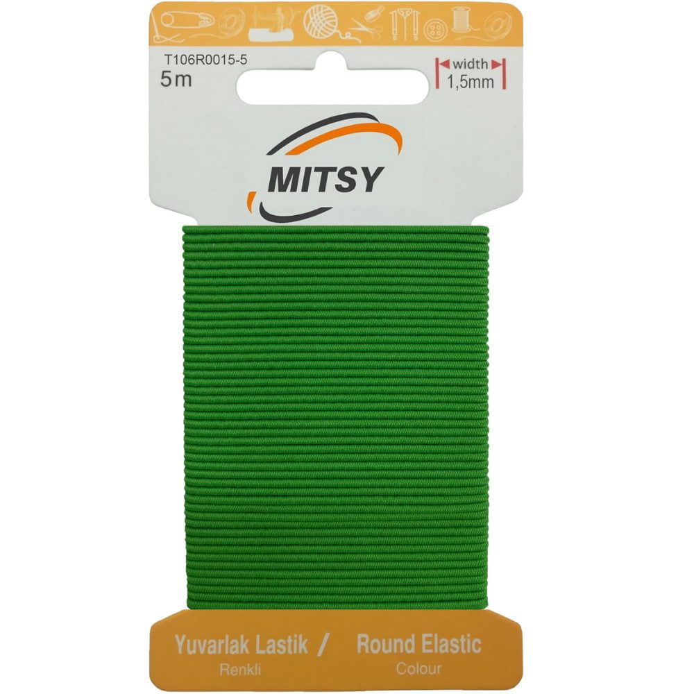 MITSY Gummibänder elastisches Gummiband 1,5/3/5/6/8/10/20/30 mm Gummilitze 5/10/25/100 m, Reißfest, Stark für Kleidung & DIY, ISO 9001/14001/OHSAS zertifiziert