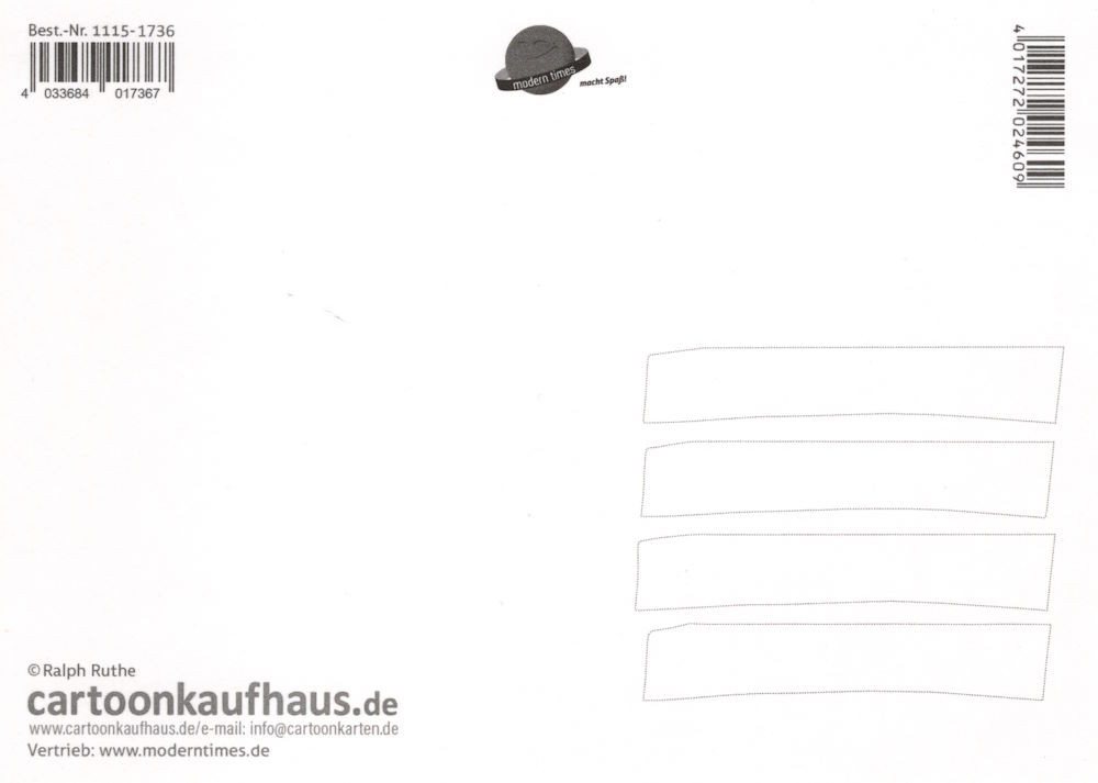 Thumbnail - Postkarte Cartoon-Postkarte Ralph Ruthe "Ich hab hier eins mit einer dunkle ..."