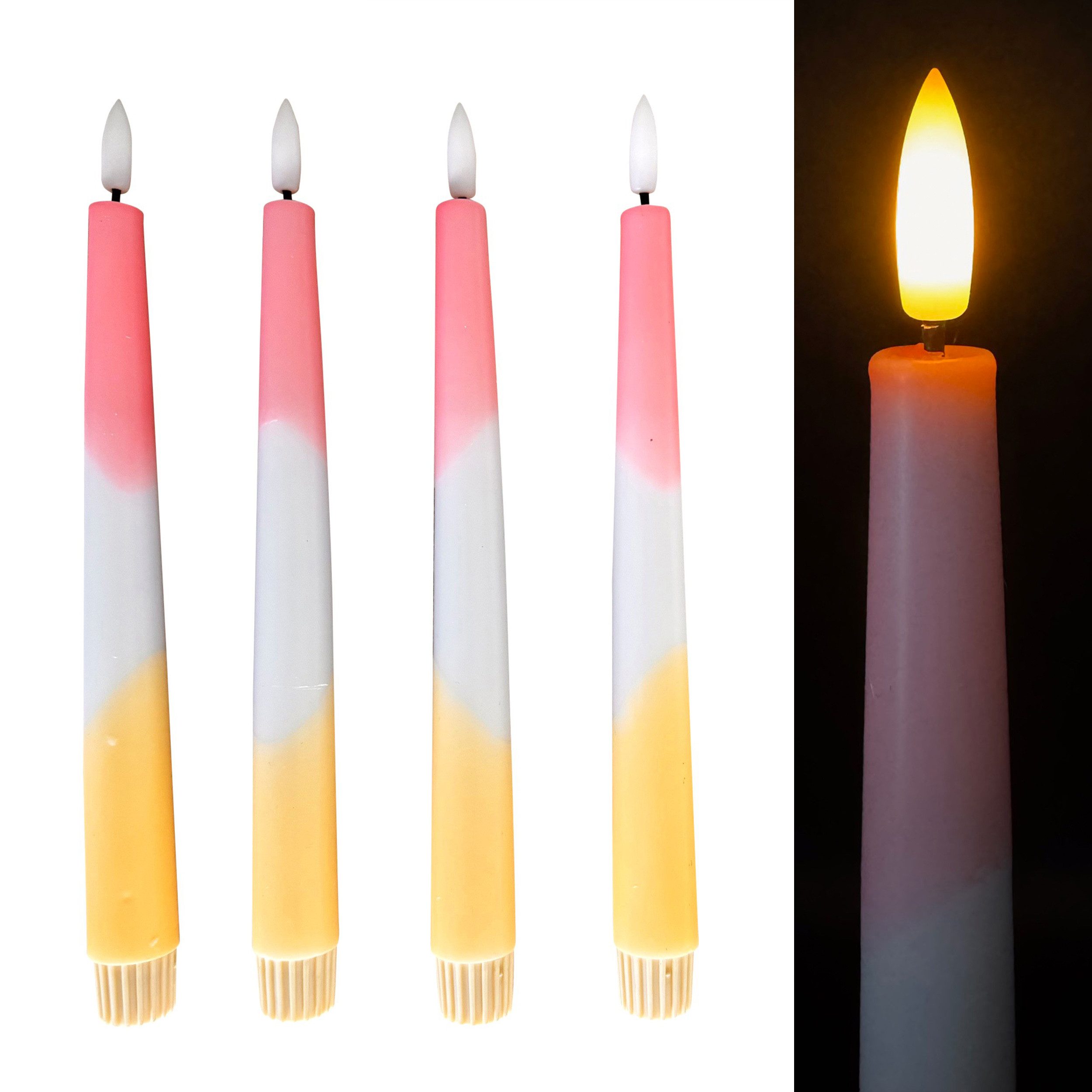 Online-Fuchs LED-Kerze - 4 LED-Stabkerzen Tricolor günstig online kaufen