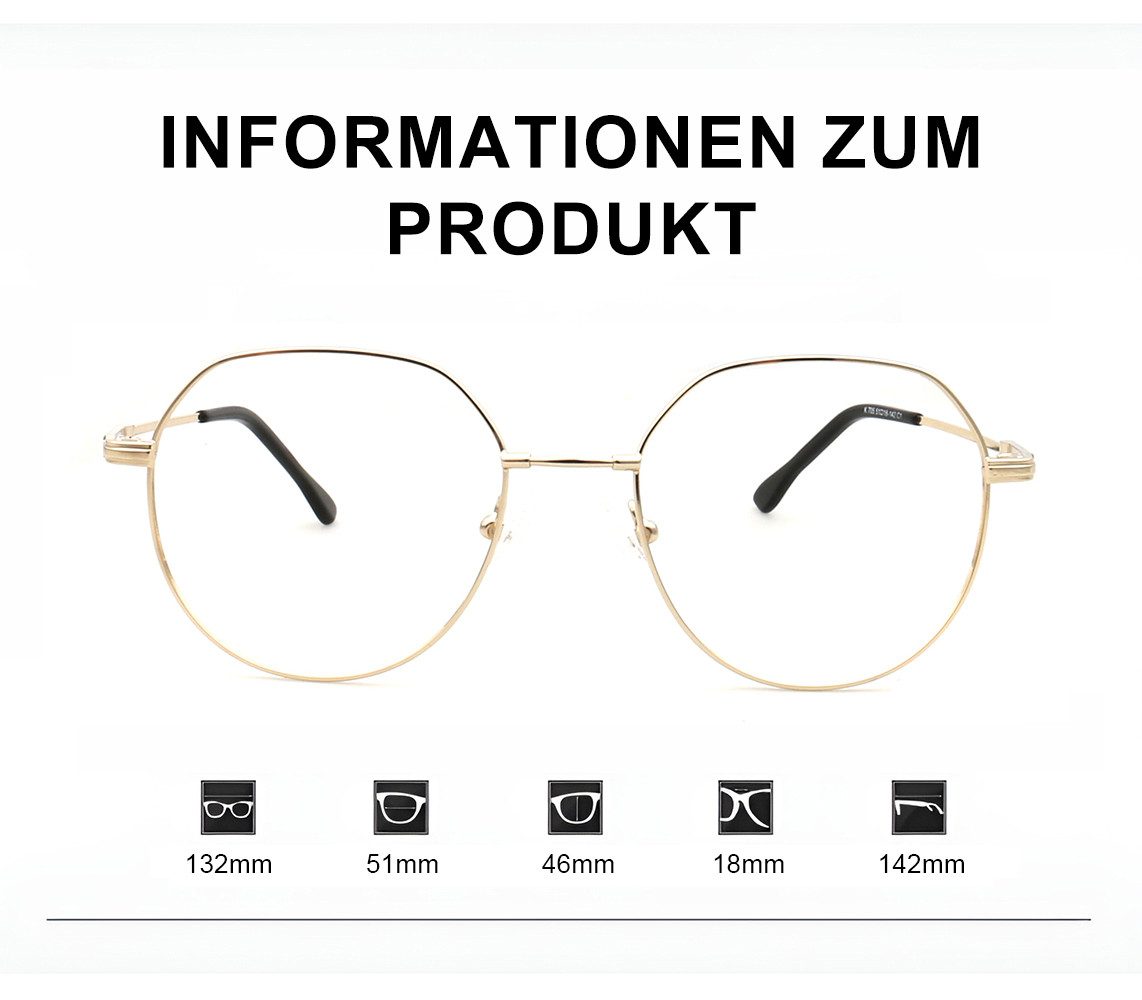 PACIEA Lesebrille Damen Herren Biegsame BügelBlaulichtfilter Metall Vollrand