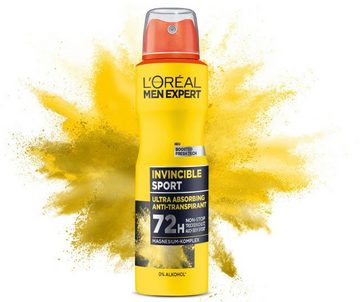 L'ORÉAL PARIS MEN EXPERT Deo-Spray Invincible Sport Anti-Transpirant, Zuverlässiger Deo Schutz beim Sport