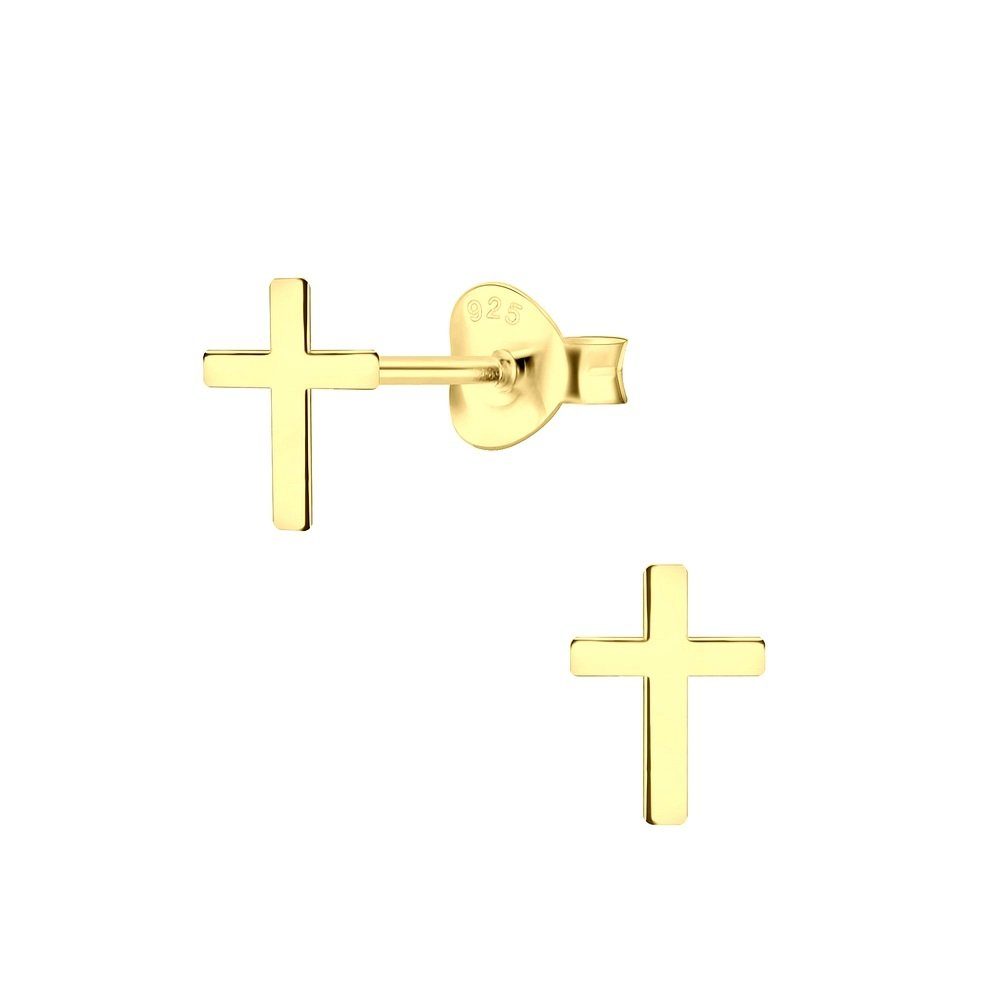 ALEXANDER YORK Paar Ohrstecker KREUZ in Gold, 2-tlg., 925 Sterling Silber