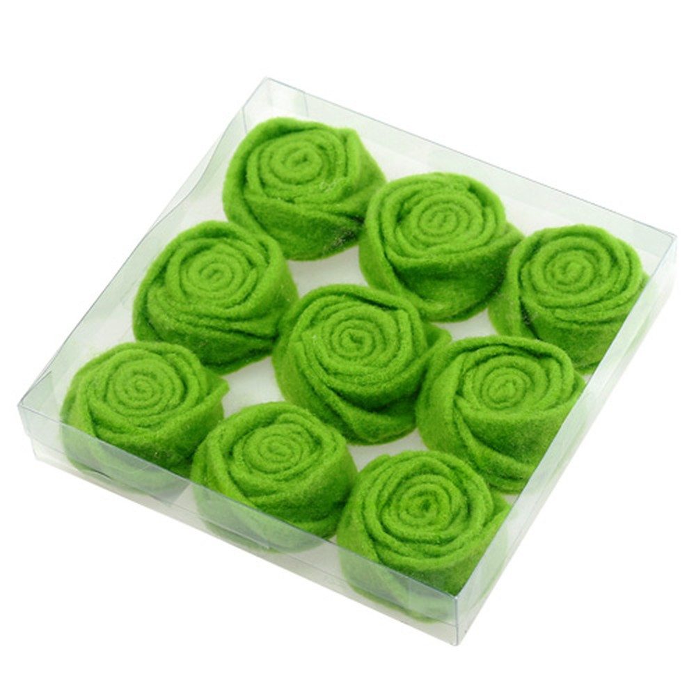 Florists Products Filzband Filzblume mit Deko-Perle für Bastel- und Dekoideen, 9 Stück