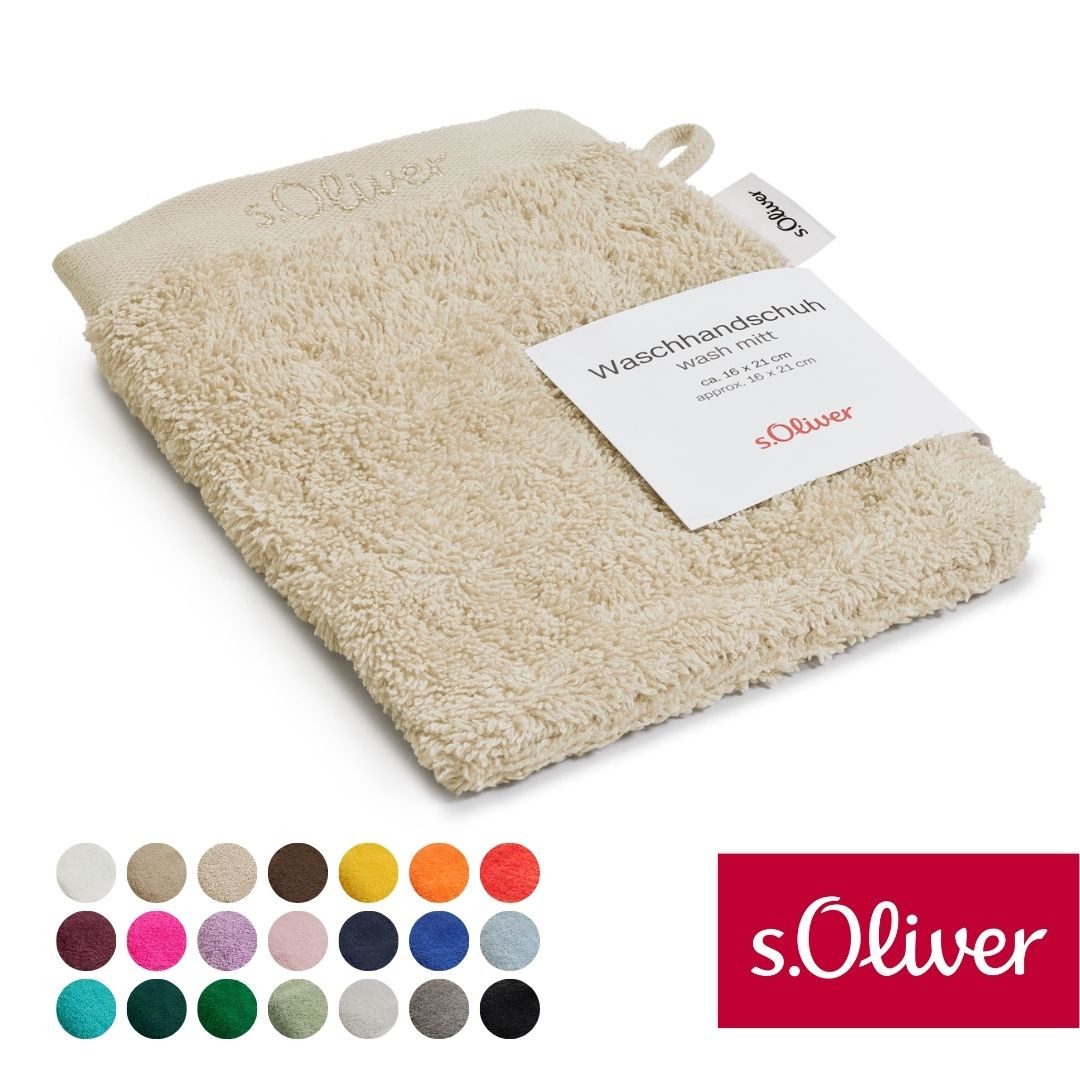 s.Oliver Waschhandschuh s.Oliver, Premium Qualität, 600 gr/m², auch als Sets erhältlich, Walkfrottier (1-St), große Farbauswahl, auch als Duschtuch, Handtuch, Gästetuch