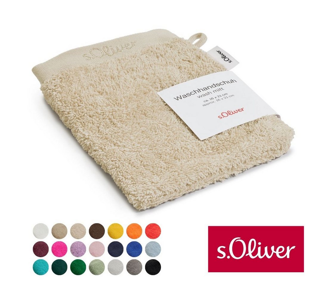 s.Oliver Waschhandschuh s.Oliver, Premium Qualität, 600 gr/m², auch als Sets erhältlich, Walkfrottier (1-St), große Farbauswahl, auch als Duschtuch, Handtuch, Gästetuch