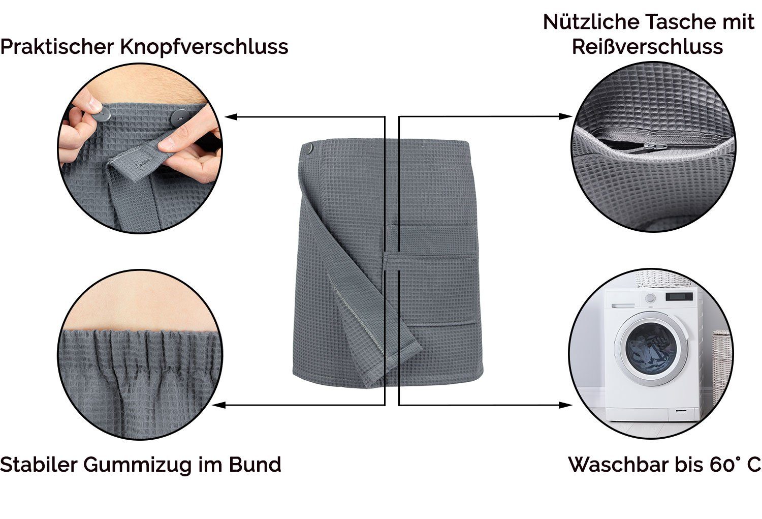 ZOLLNER Kilt, 100% Baumwolle, 100% cm, 44x120 Hotelwäschespezalisten Knopfverschluss, Knöpfe, Knopfverschluss, Baumwolle, vom