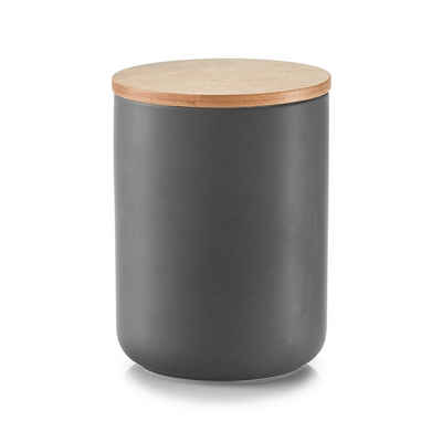 Zeller Present Vorratsdose Vorratsdose Keramik mit Holzdeckel 1150 ml, Keramik, Bambus, (Stück, 1-tlg), Lebensmittelaufbewahrung Vorratsbehälter