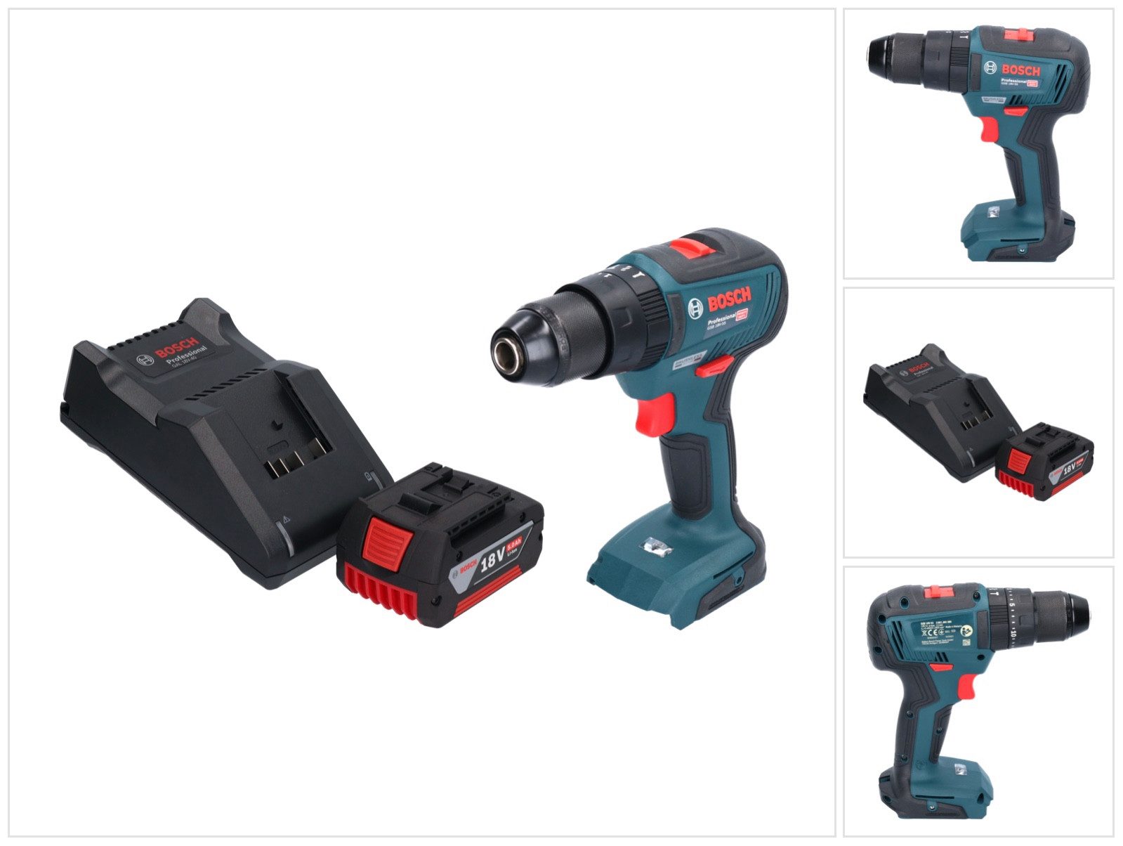 Bosch Professional Akku-Schlagbohrschrauber GSB 18V-55 Professional 18 V 55 Nm Brushless + 1x Akku 5,0 Ah