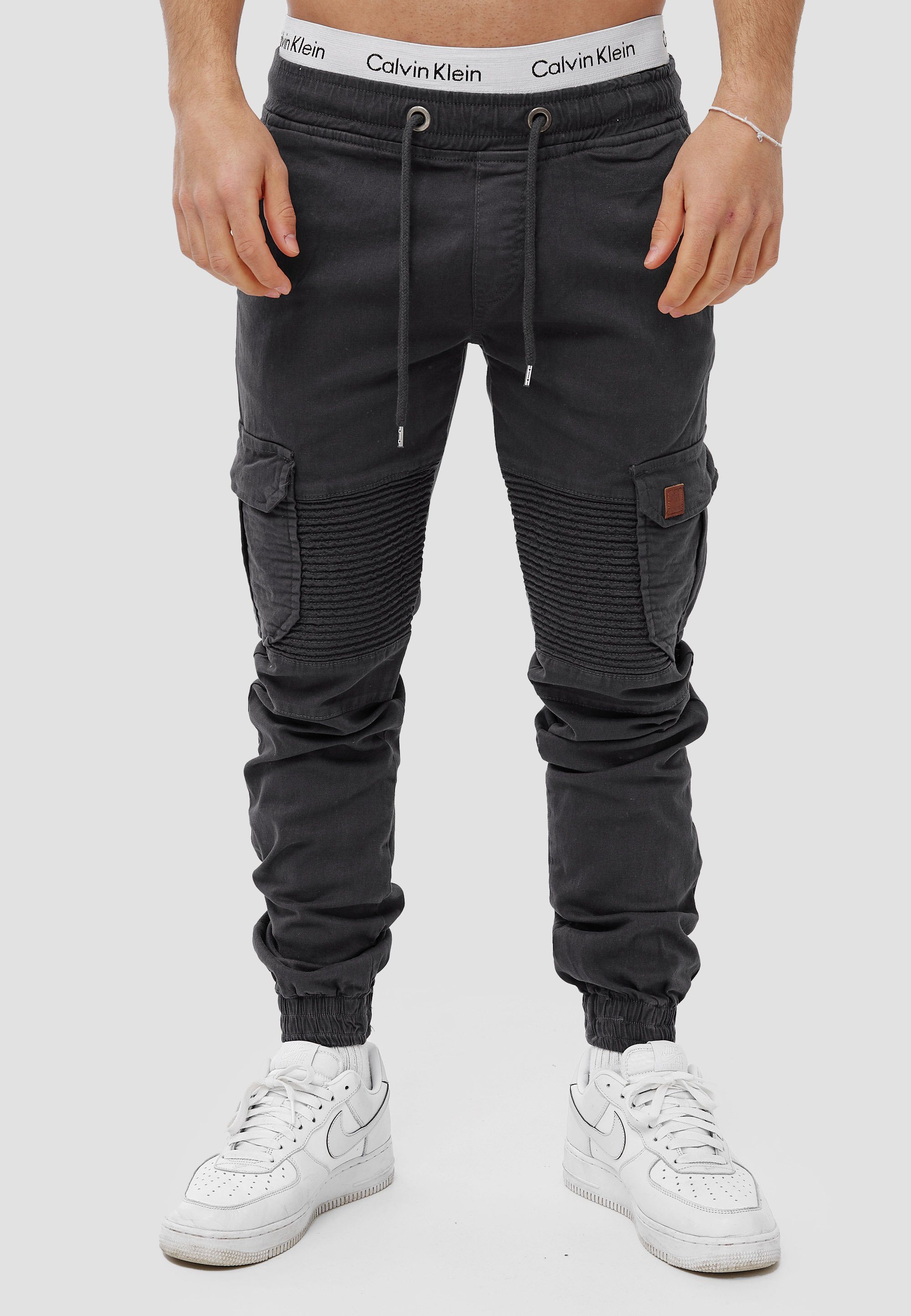 Straight-Jeans Cargohose H-3414 Casual (Chino Streetwear, 1-tlg) Business Antrazit OneRedox Freizeit