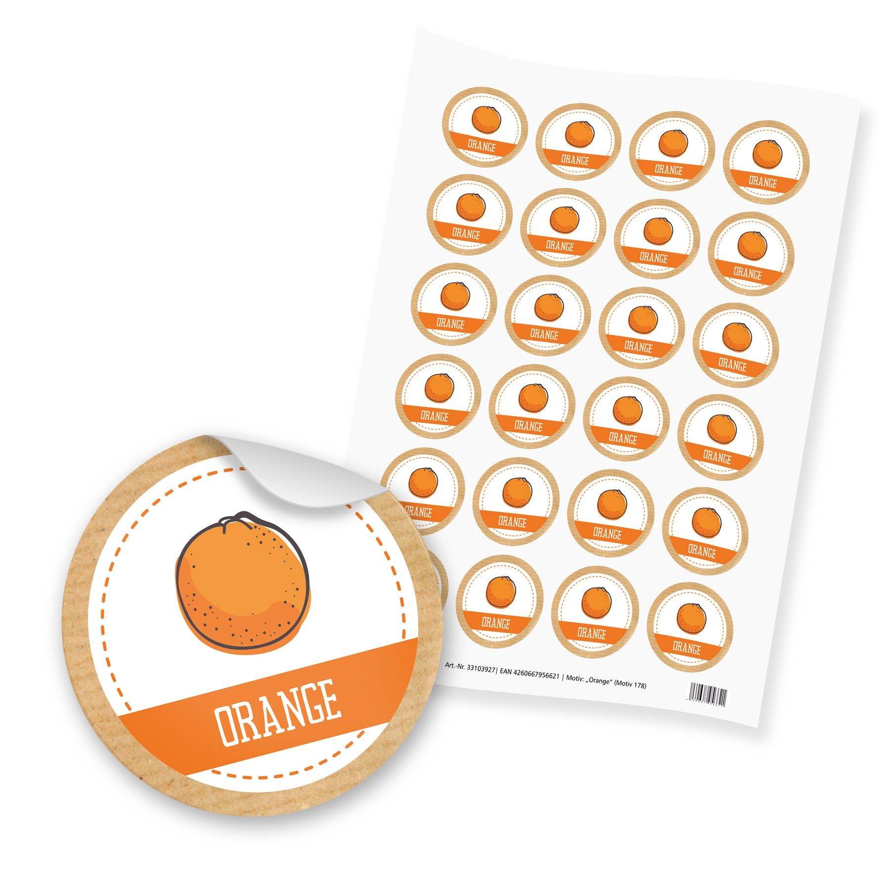 itenga Aufkleber itenga 24x Sticker "Orange" (Motiv 178)