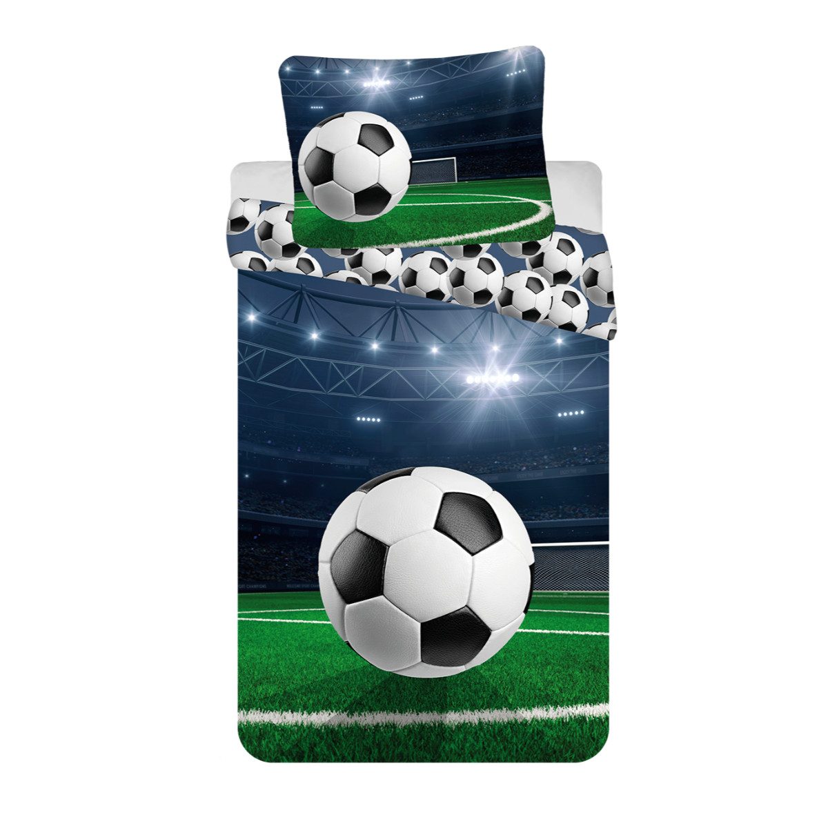 Jerry Fabrics Bettwäsche Football Bettwäsche set 100% Baumwolle 140x200 + 70x90 cm, Baumwolle