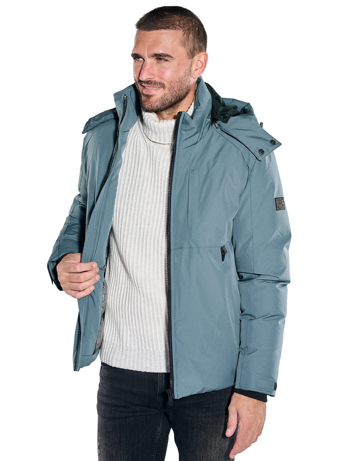 emilio adani Kurzjacke Herren Wetterfeste Outdoorjacke, Hellblau