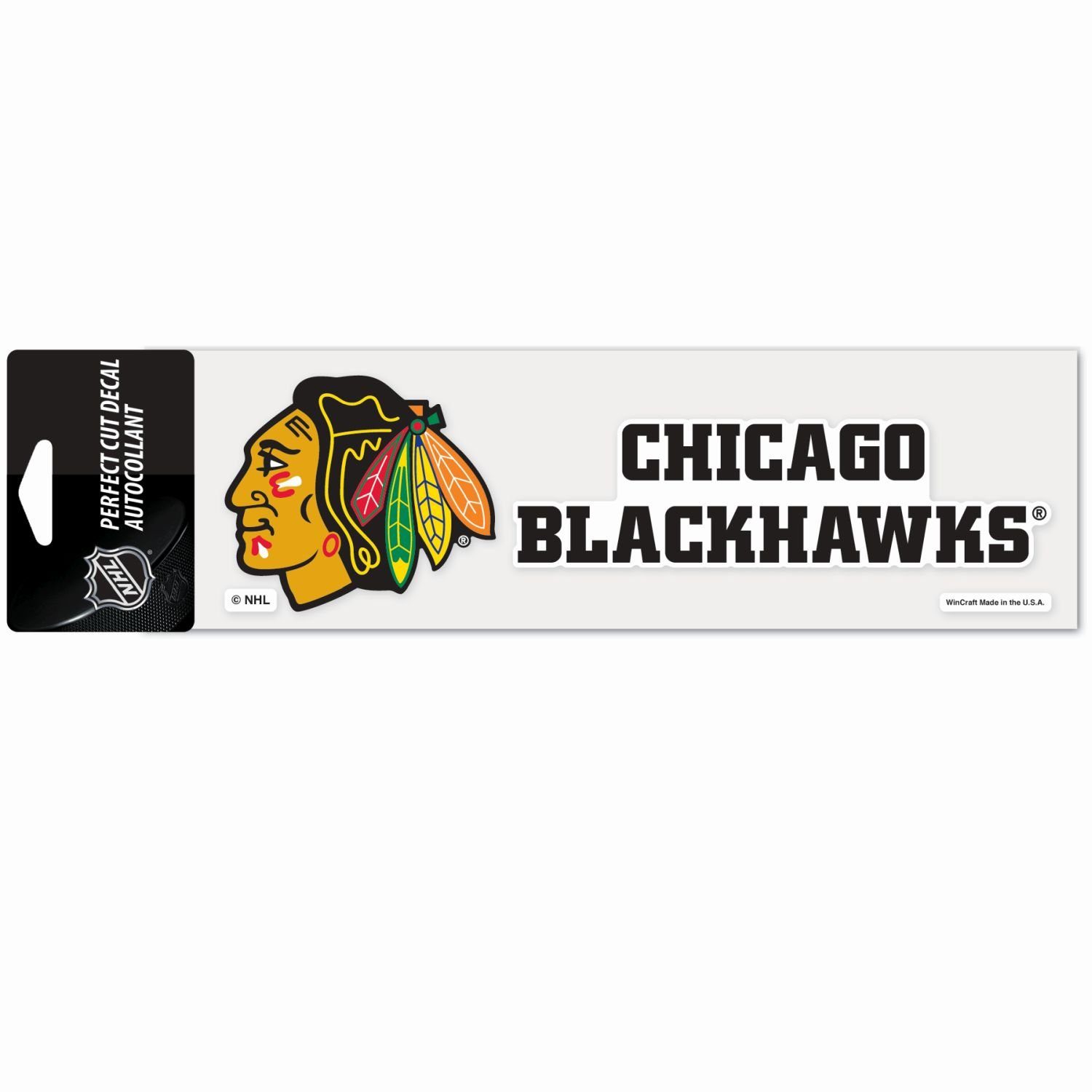 WinCraft Wanddekoobjekt NHL Perfect Cut Aufkleber 8x25cm Chicago Blackhawk