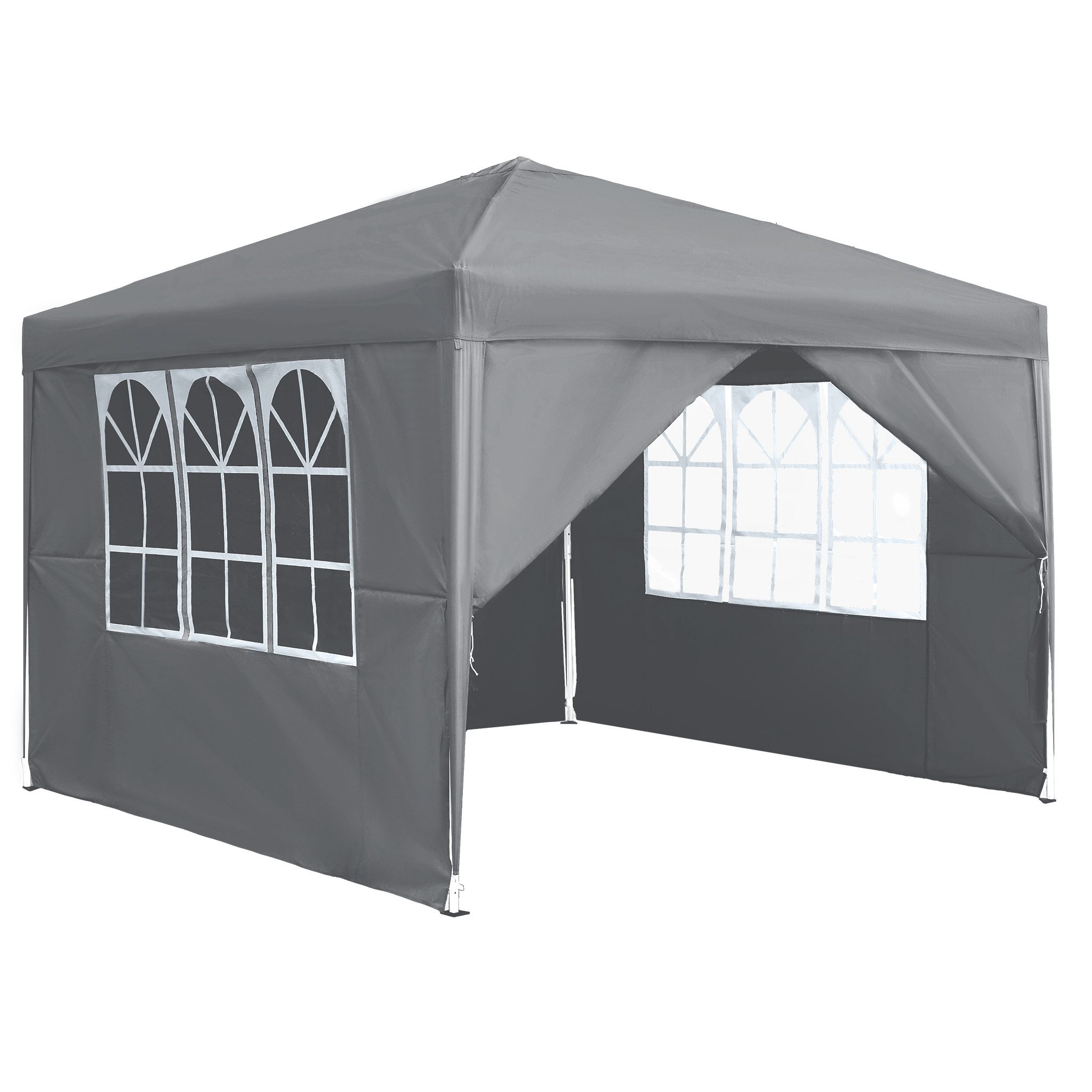 FIVMEN Partyzelt 3x3m Faltpavillon Gartenpavillon mit 4 Seitenteilen und Fenstern