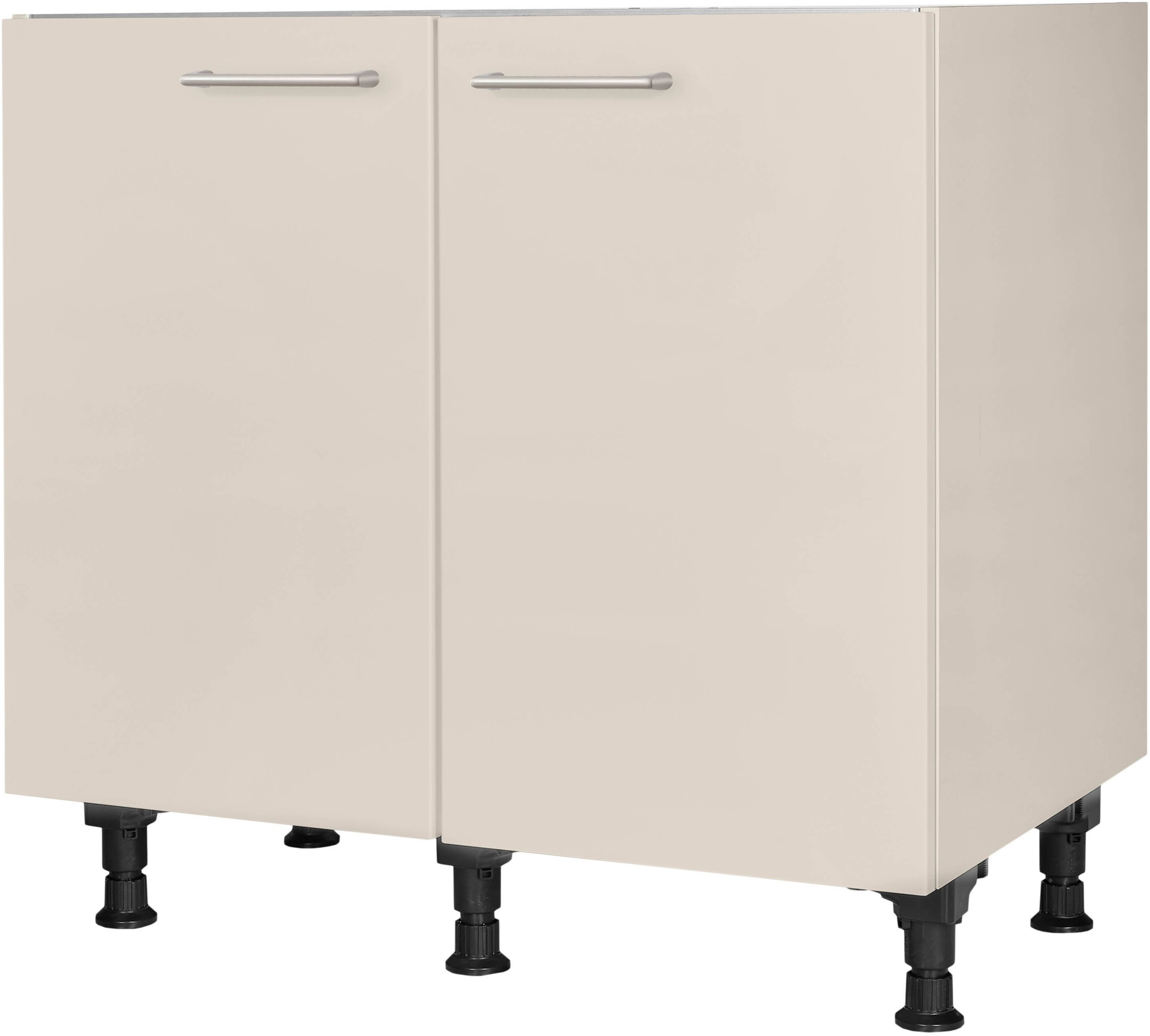 nobilia® Spülenschrank "Laser", vormontiert, mit höhenverstellbaren Sockelfüßen, Breite 90 cm