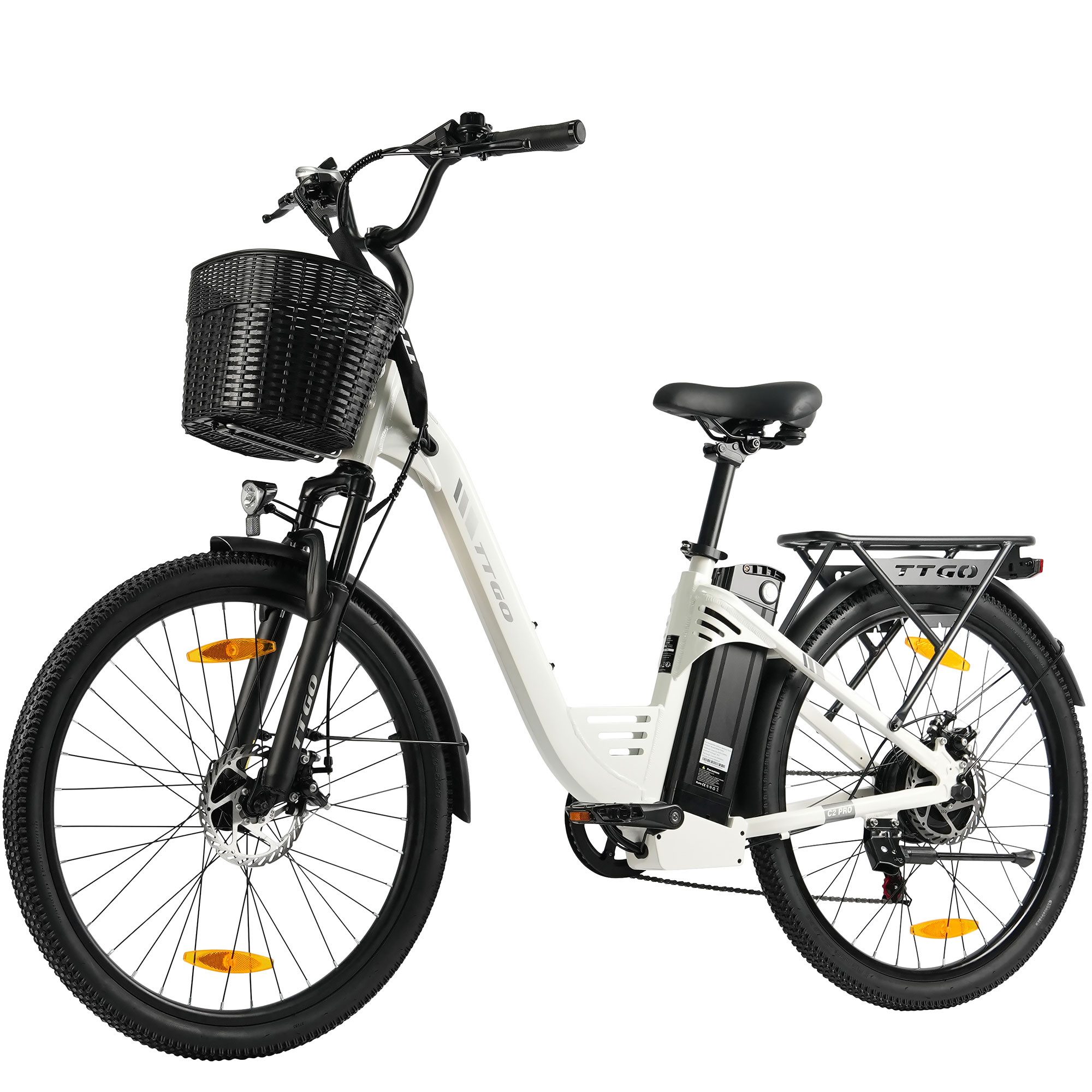 TTGO E-Bike Cityrad 26ST 522WH 14.5Ah 6Gänge 26 Zoll Pedelec CE Damen und Herren, 7 Gang Shimano, Kettenschaltung, Heckmotor, (mit abnehmbarem Akku, mit Akku-Ladegerät, mit Akku-Schlüssel)