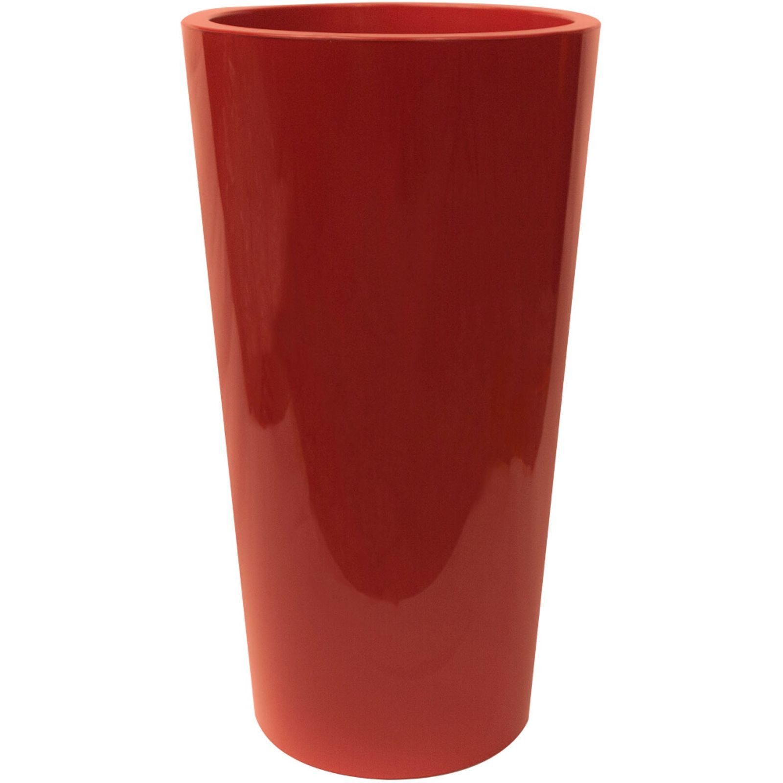 euro3plast Pflanzkübel Pflanztopf TUIT Ø 33 cm – rot, frostfest, mit Einsatz & Hochglanzoptik