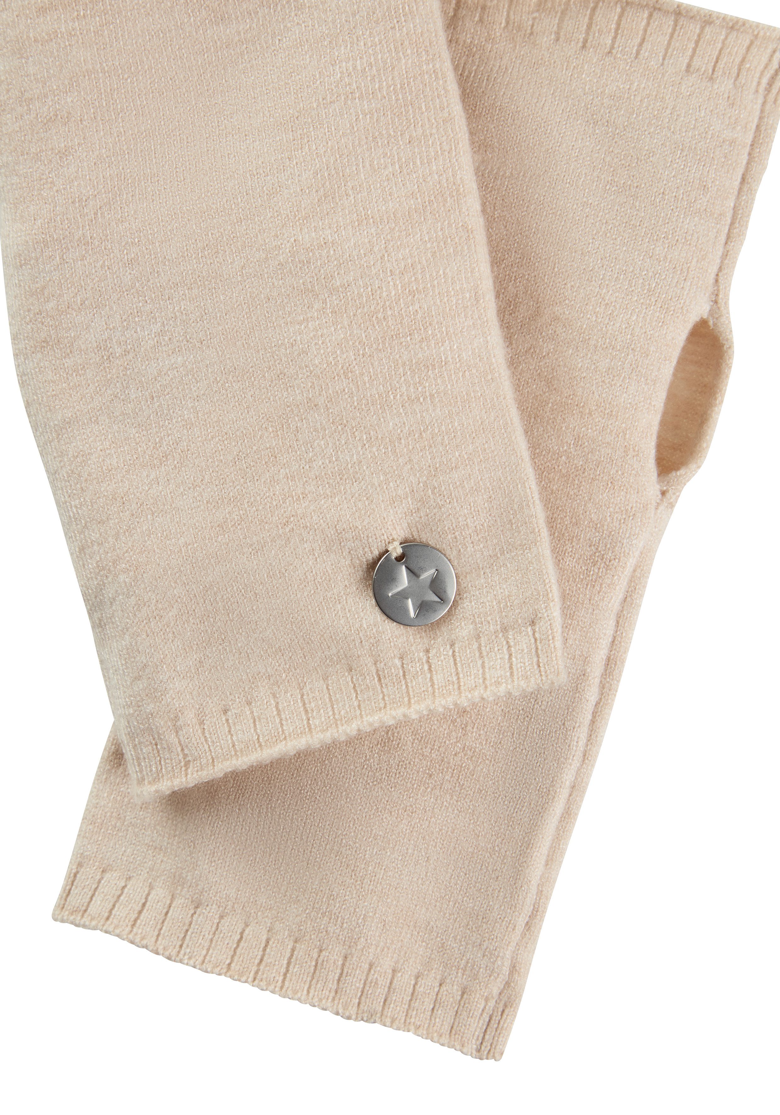 Laura Scott Armstulpen (2-St) aus kuscheligem Strick mit süßem Metall-Badge - NEW – Bild 3 von 4