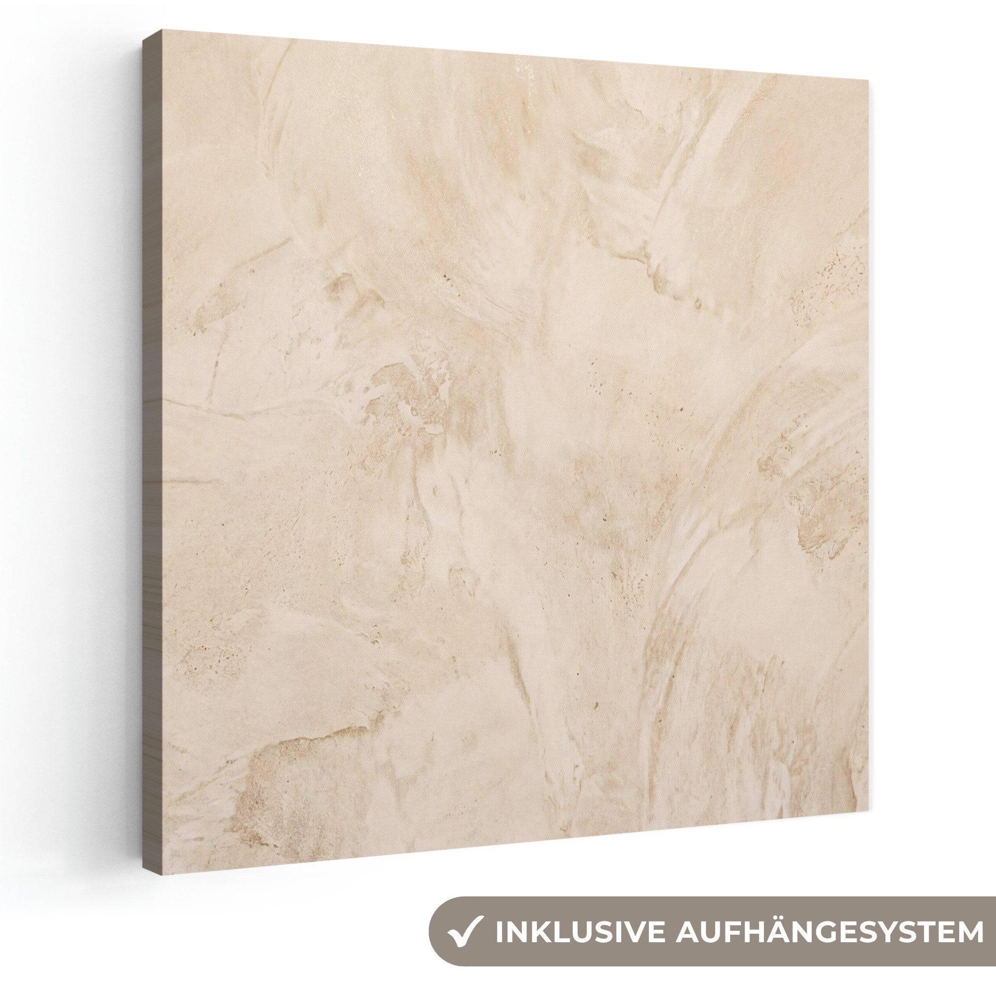 OneMillionCanvasses® Leinwandbild Textur – Muster – Abstrakt – Modern – Beige, Fotodruck (1 St), Wandbild, Deko Schlafzimmer Wohnzimmer Flur 20x20 cm