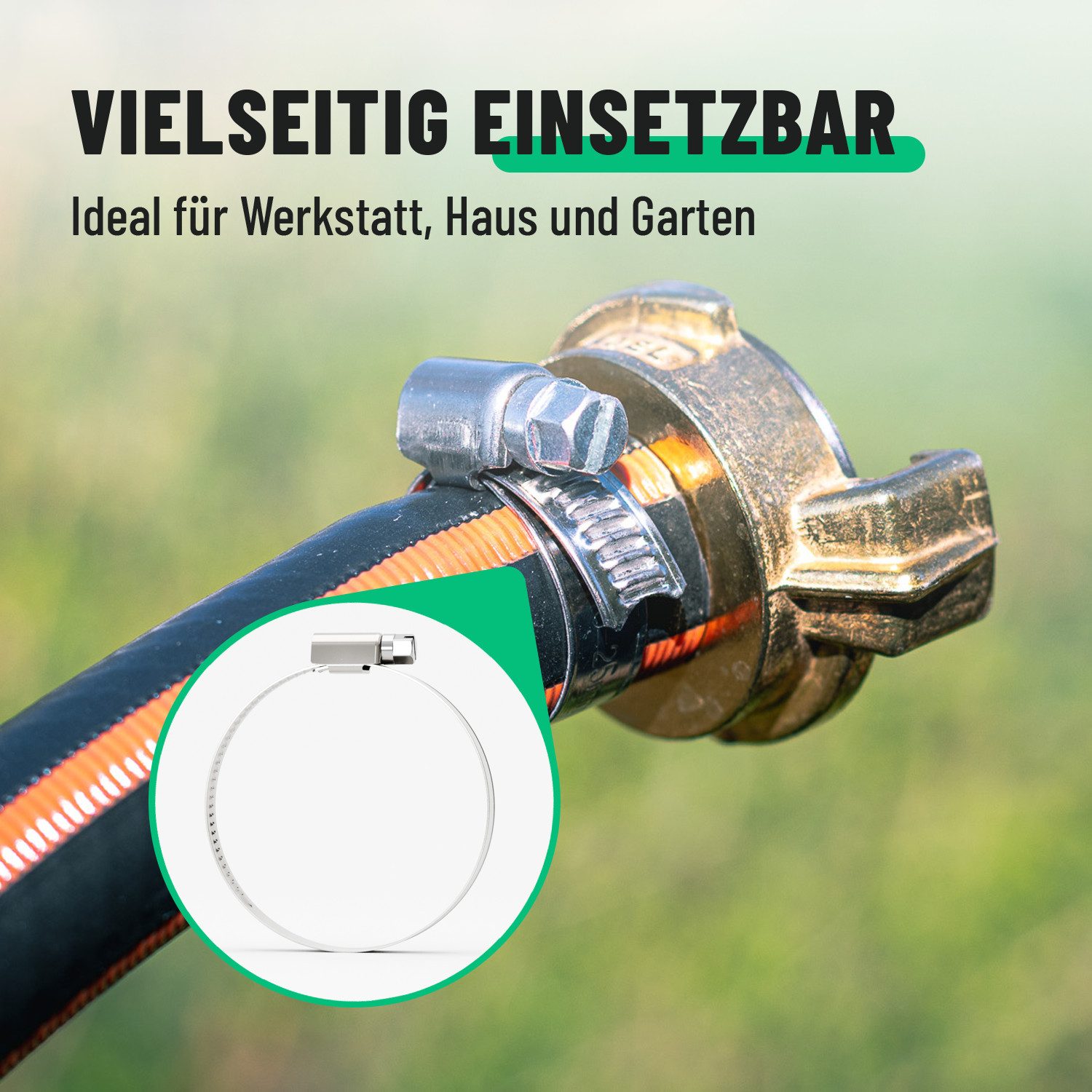 greate. Schlauchschelle 50er Schlauchschellen Set - Einstellbare Schlauchschelle Edelstahl 9mm, (50-St)