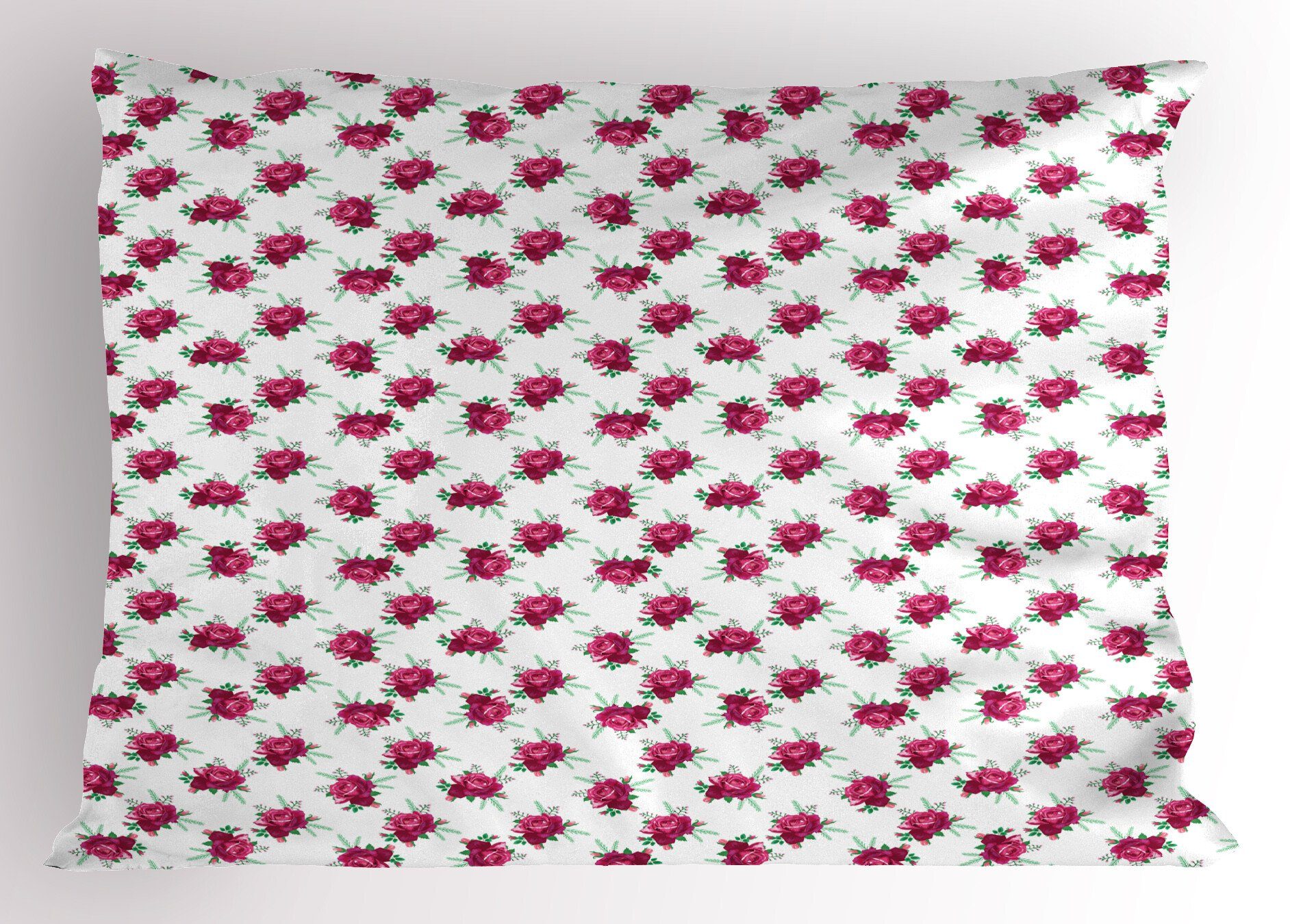 Kissenbezüge Dekorativer Standard Size Knospen Romantisch und Blooming Gedruckter (1 Abakuhaus Rose Stück), Kopfkissenbezug
