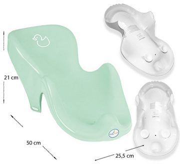 Tega-Baby Babybadewanne 2 Teile SET Duck Grün - Badeset Babybadesitz Wanne 84 cm, (Made in Europe, 2-tlg), = BABYBADEWANNE + BADESITZ