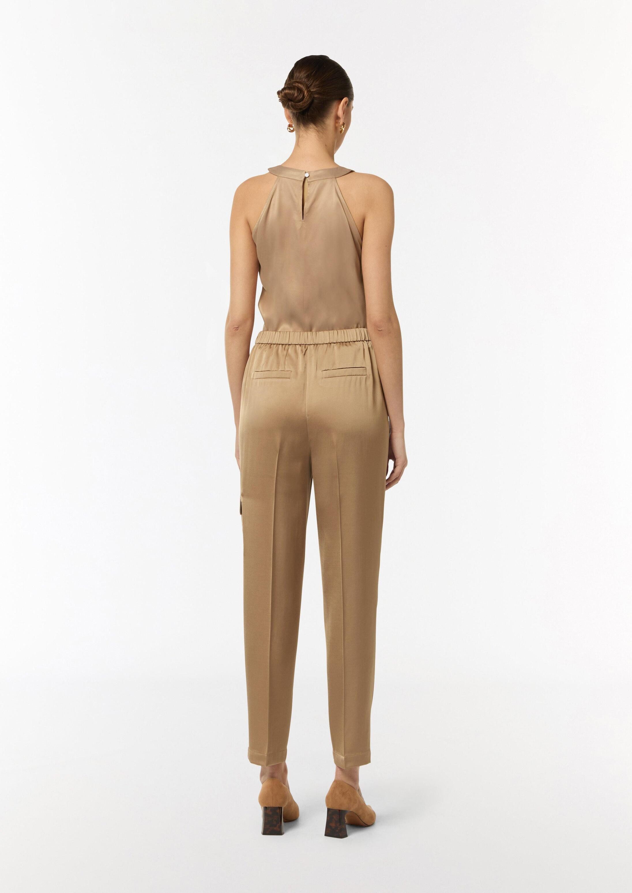 comma 7/8-Hose Hose Cargohose aus Satin