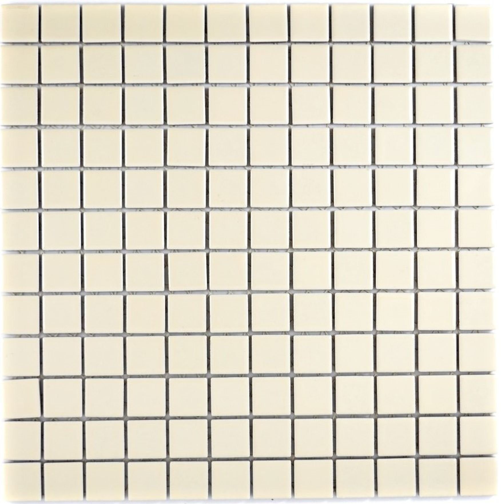 Mosani Mosaikfliesen Keramikmosaik Mosaikfliesen magnolia beige glänzend Fliesenspiegel