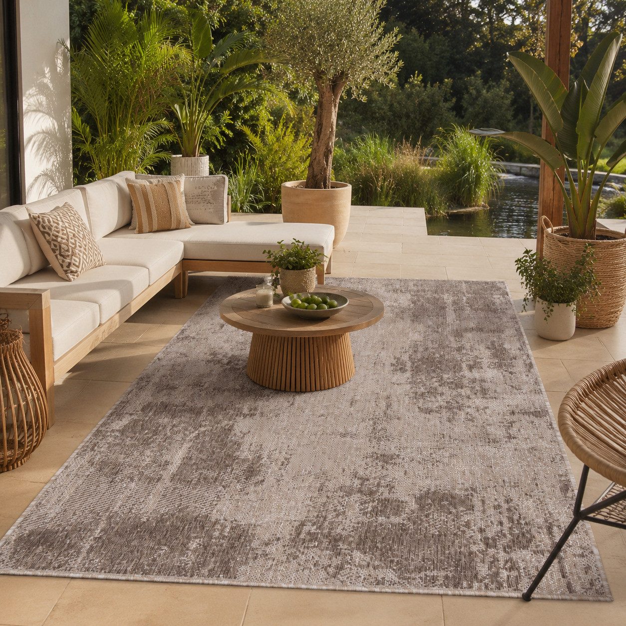 Pergamon Outdoorteppich In- und Outdoor Teppich Carpetto Vintage, Rechteckig, Höhe: 6 mm