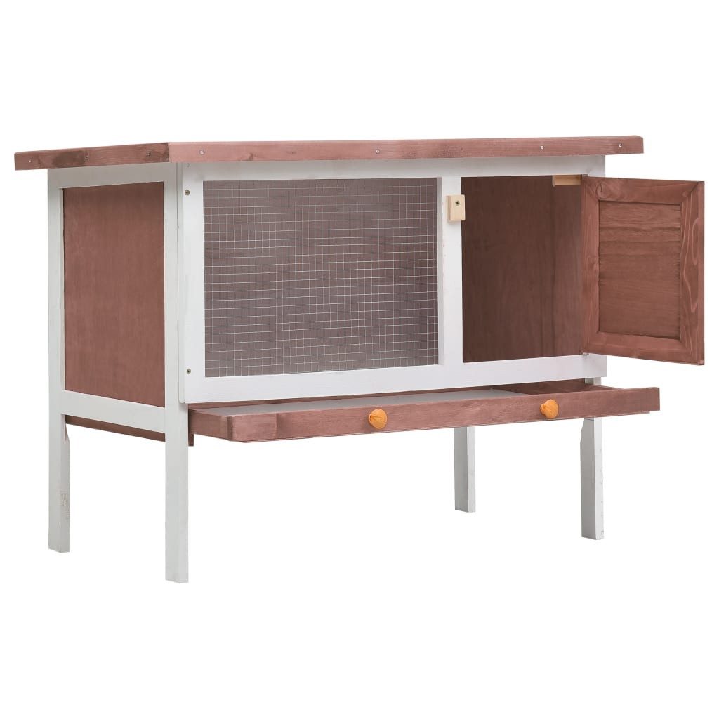 vidaXL Kleintierstall, Kaninchenstall 1 Ebene Braun Holz