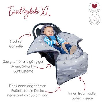 Babydecke Einschlagdecke XL mint/Lianen Winter, HOBEA-Germany, passend für Babyschalen mit 3- und 5-Punkt-Gurtsystem