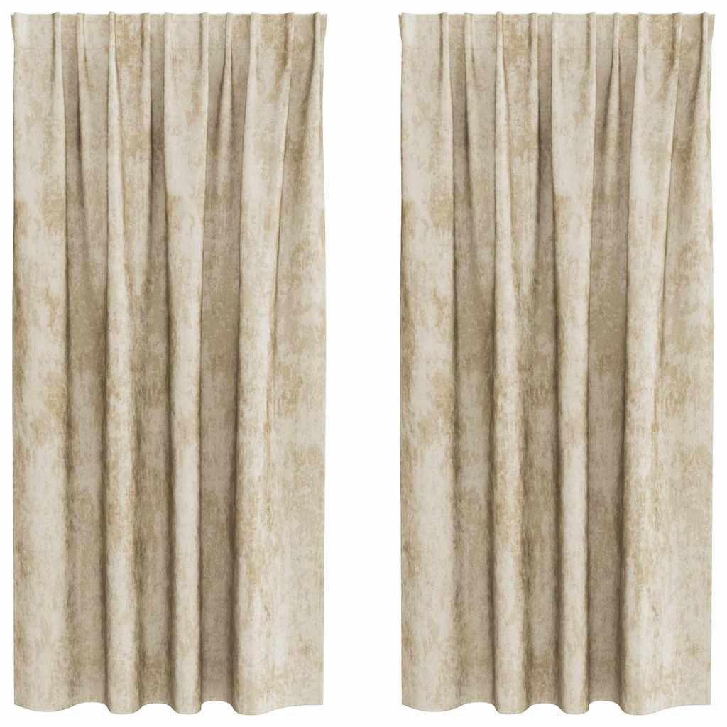 vidaXL Vorhang Samtvorhänge 2 stk. Creme 175 x 140 cm Samt (2 St), Samt