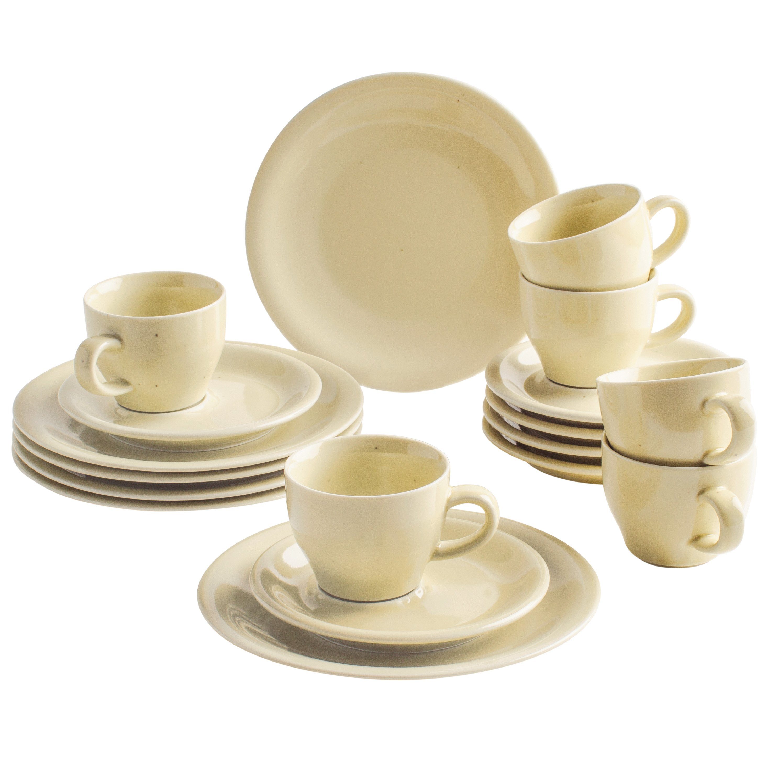 KAHLA Geschirr-Set Homestyle, 18 tlg (18-tlg), 6 Personen, Porzellan, Handglasiert, Made in Germany