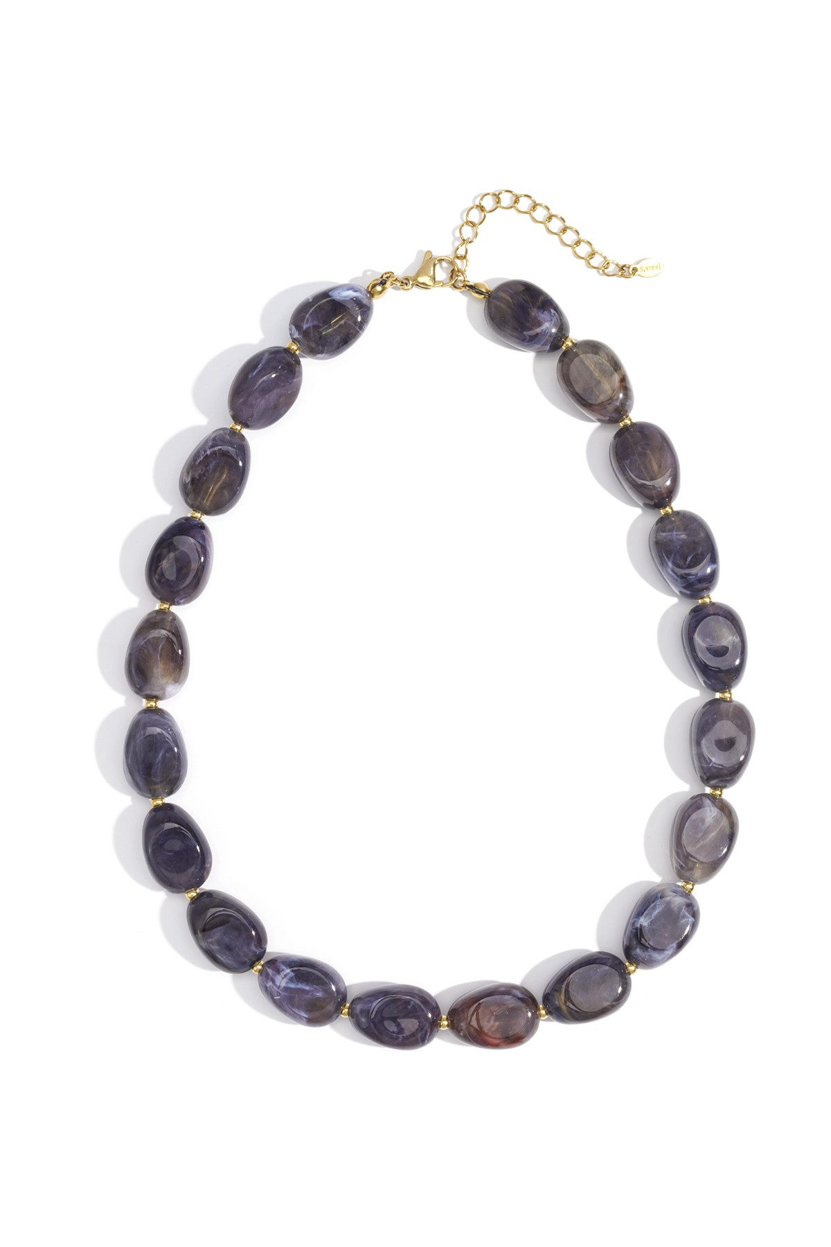 Adelia´s Kette ohne Anhänger Perlenkette mit ovalen Acrylperlen, 40 cm, Modeschmuck mit ovalen Perlen